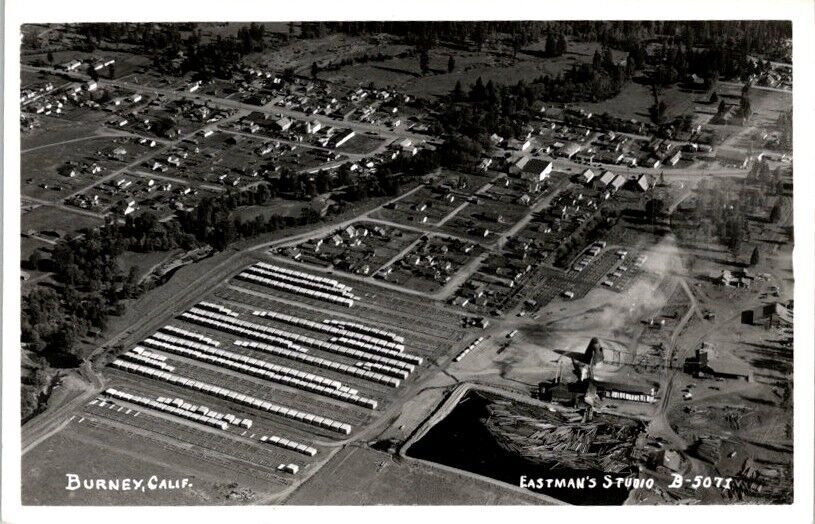 Vintage RPPC Postcard Aerial View of Burney California c.1940-1950         11760