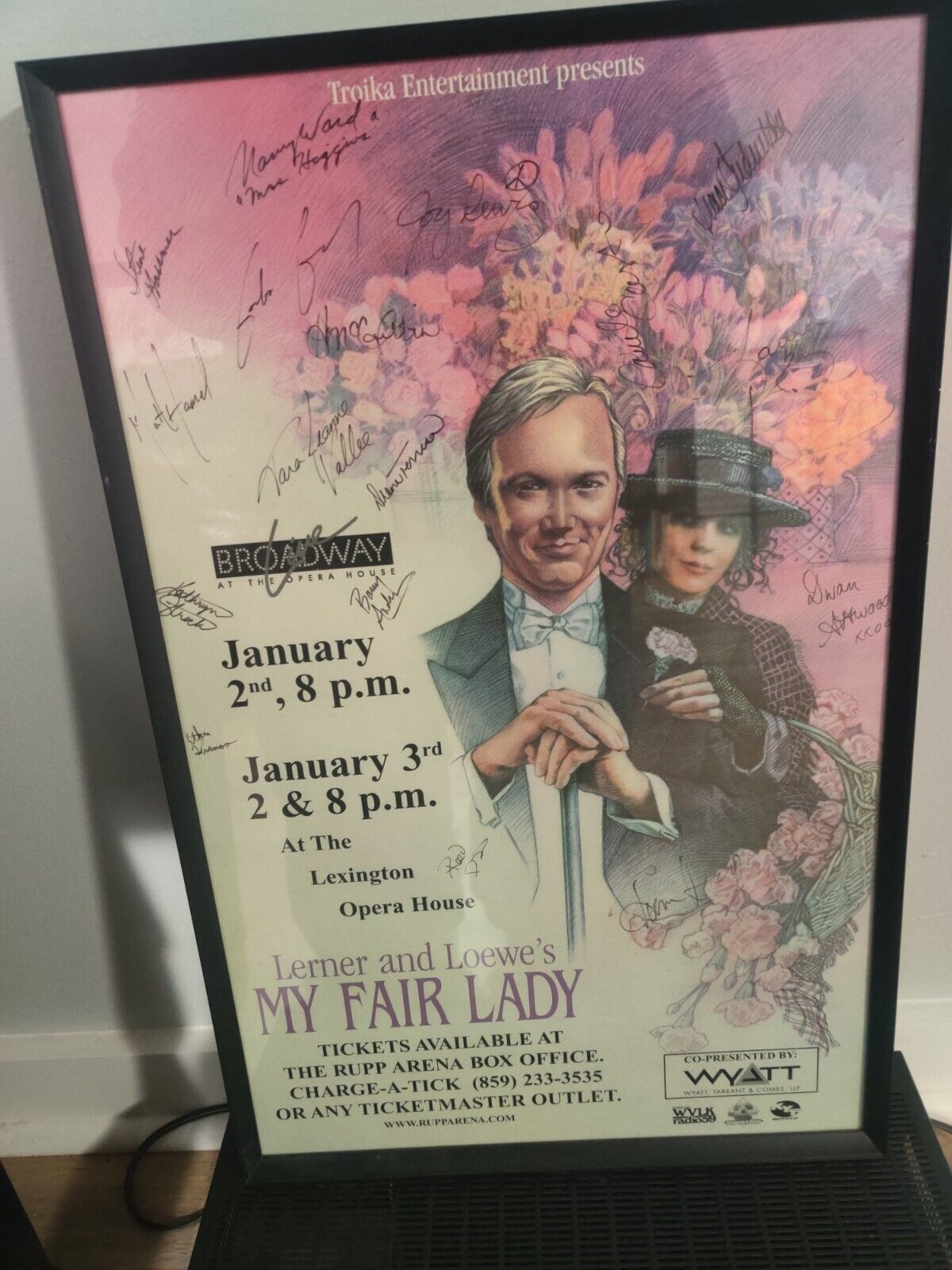 My Fair Lady Original Signed Cast Poster with Richard Chamberlain Framed 22x14.5