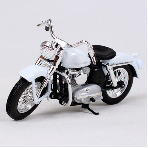 Maisto 1:18 Harley Davidson 1952 K Model White Motorcycle Model NEW IN BOX