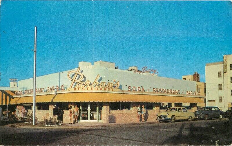 1950s Florida Miami Beach Parham\'s Restaurant Ansco Valence Postcard 22-11129