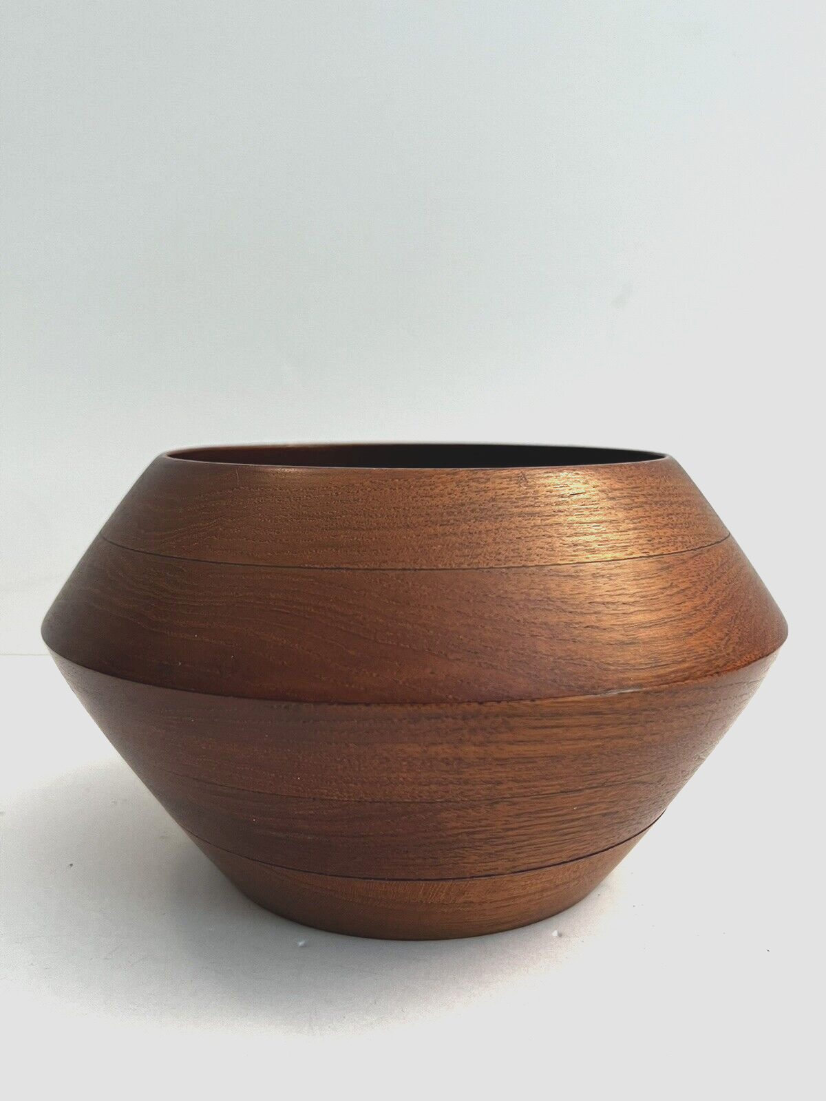 Vintage Mid-century Modern Thin Edge Hand Turned Wooden Sculptural Bowl