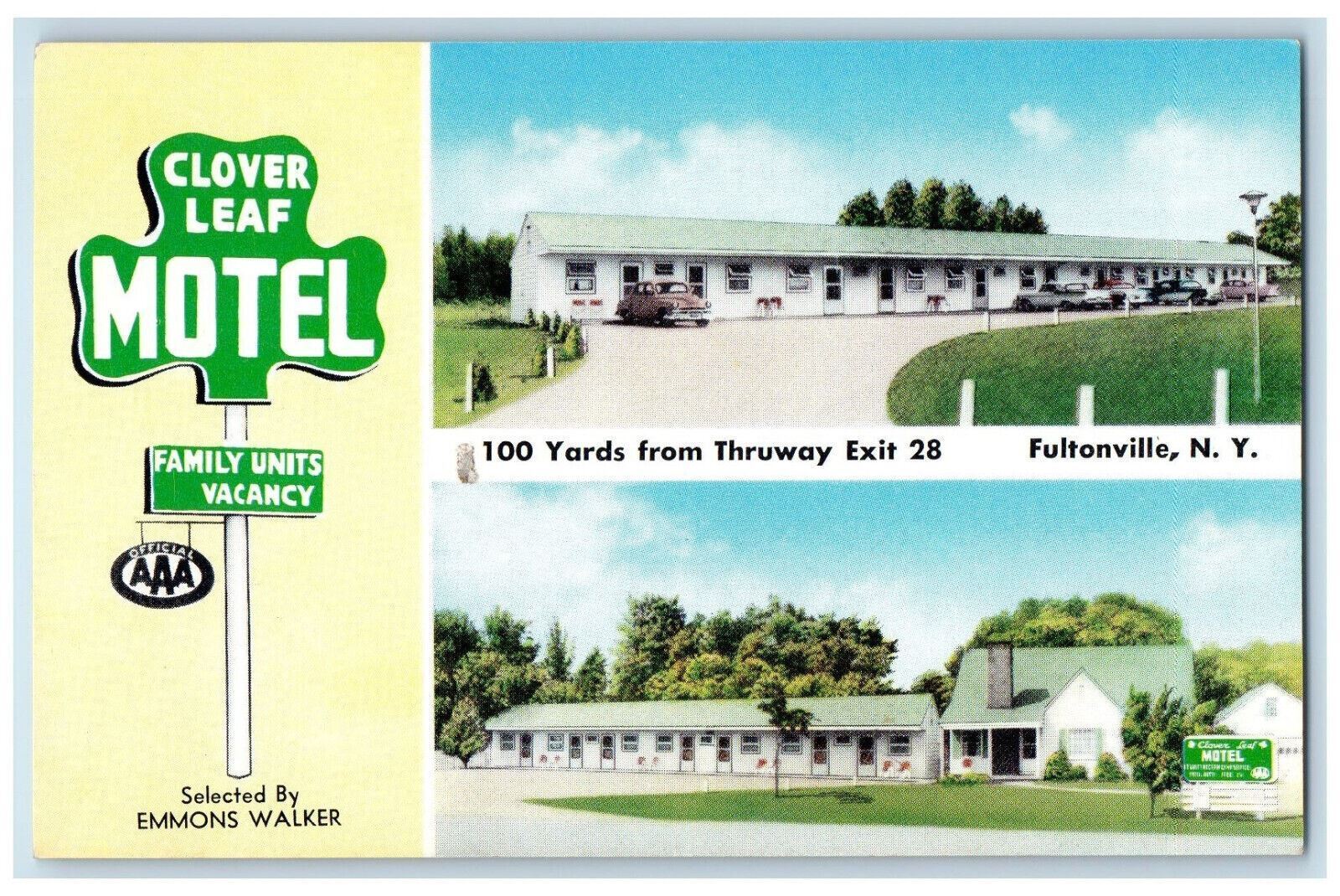 c1950's Clover Leaf A Roadside Oasis Fultonville New York NY Postcard