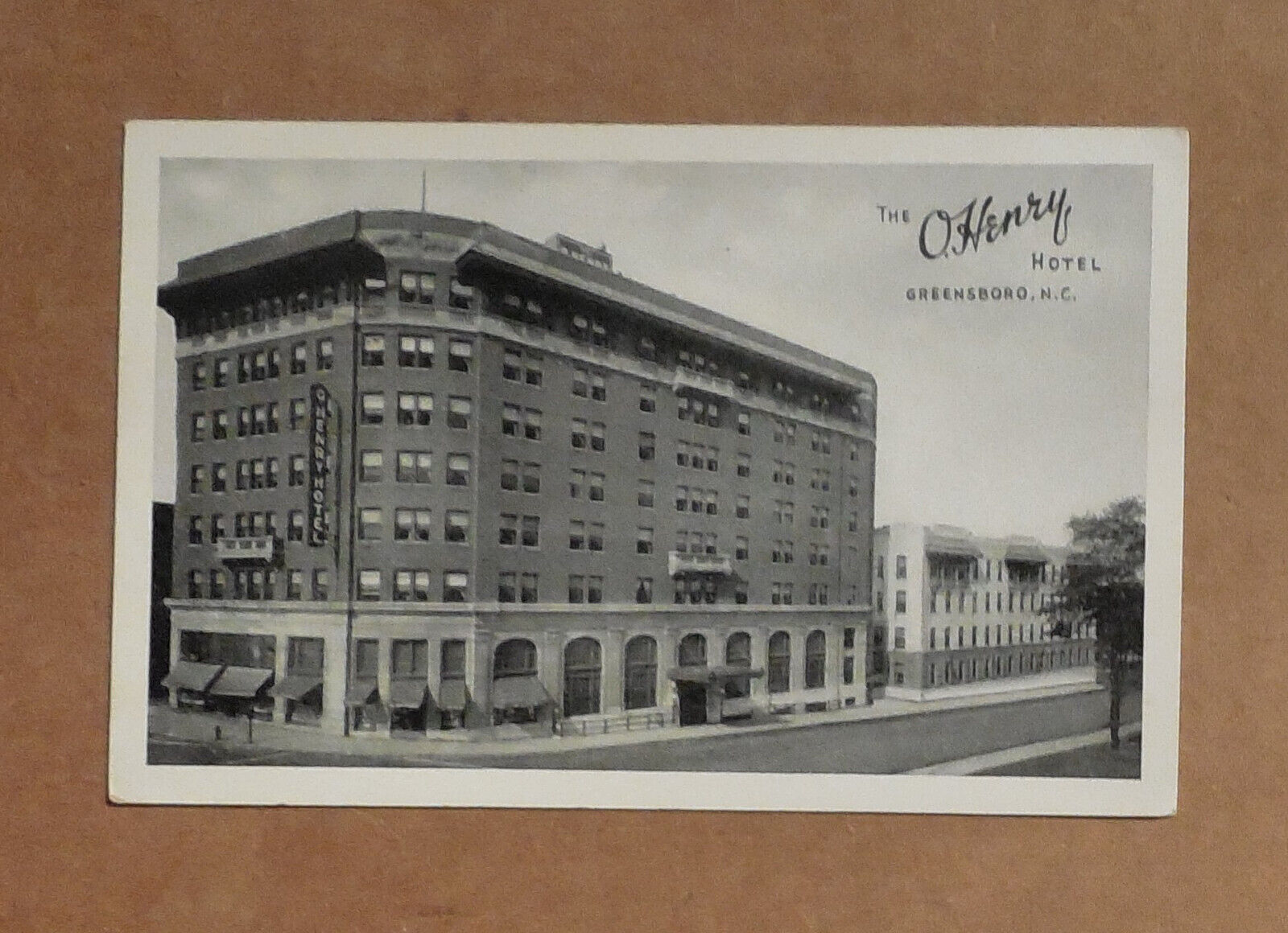 OLD PHOTO POSTCARD THE O. HENRY HOTEL GREENSBORO NC STREET CORNER VIEW 1930s