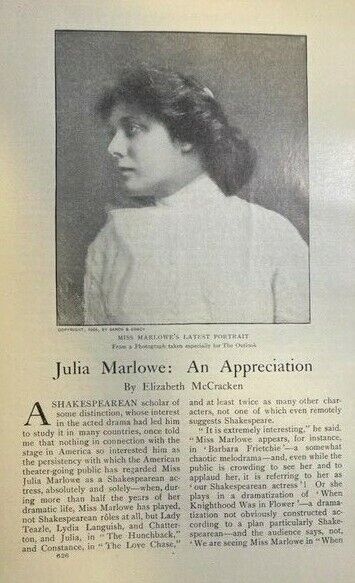 1904 Actress Julia Marlowe
