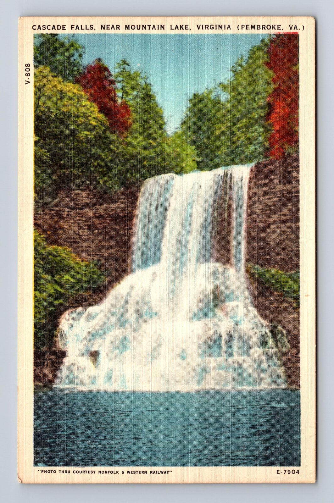 Mountain Lake VA-Virginia, Cascade Falls, Antique, Vintage Postcard