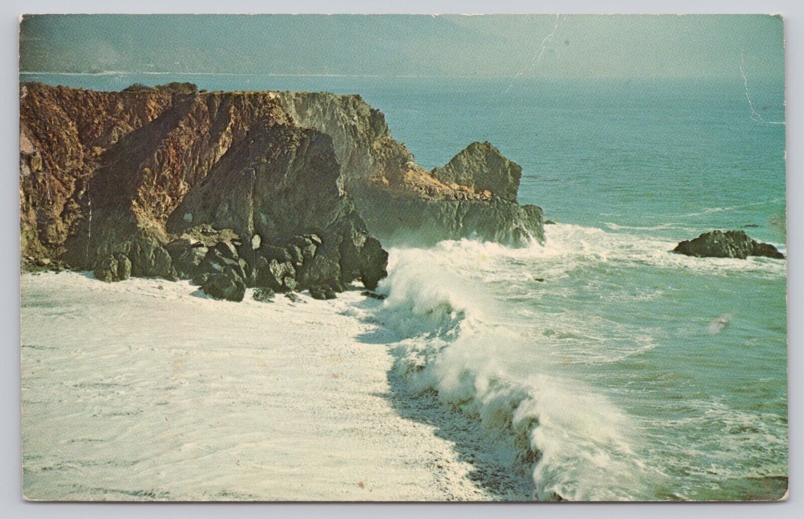 Big Sur California, Rugged Coast & Surf along Highway 1, Vintage Postcard