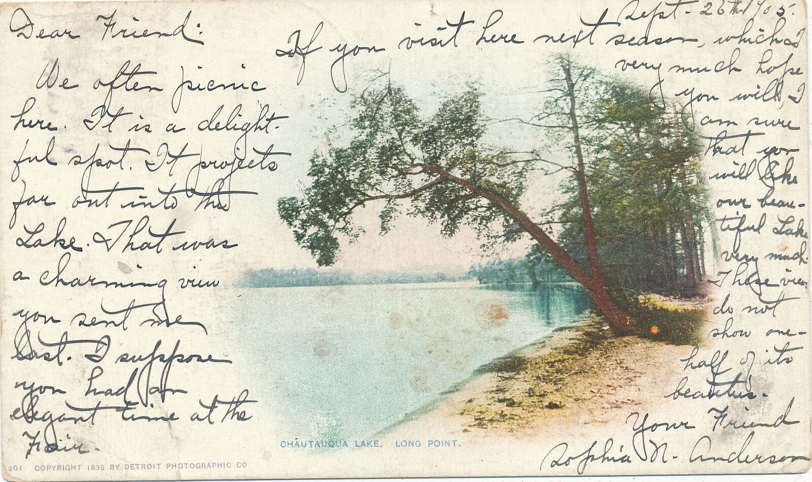 BEMIS POINT NY - Chautauqua Lake Long Point Private Mailing Card