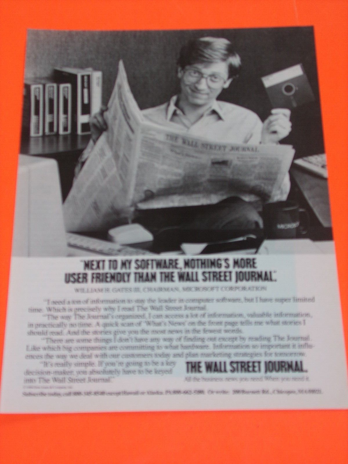 1984 The Wall Street Journal Ad Microsoft\'s Bill Gates