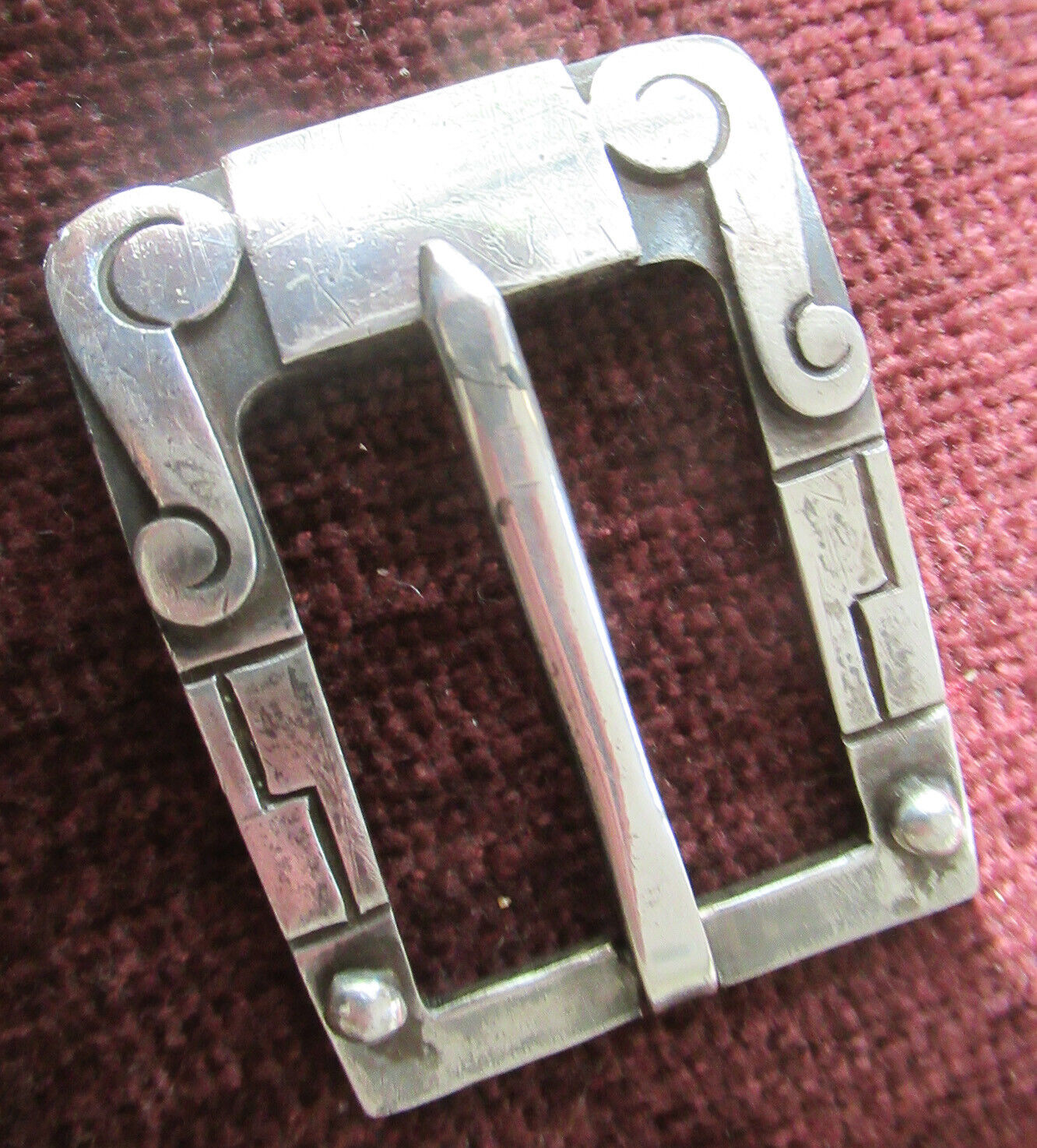 VINTAGE TAXCO MEXICO STERLING BUCKLE by JOE SOTELO, 2 INCHES, 27.5 GRAMS