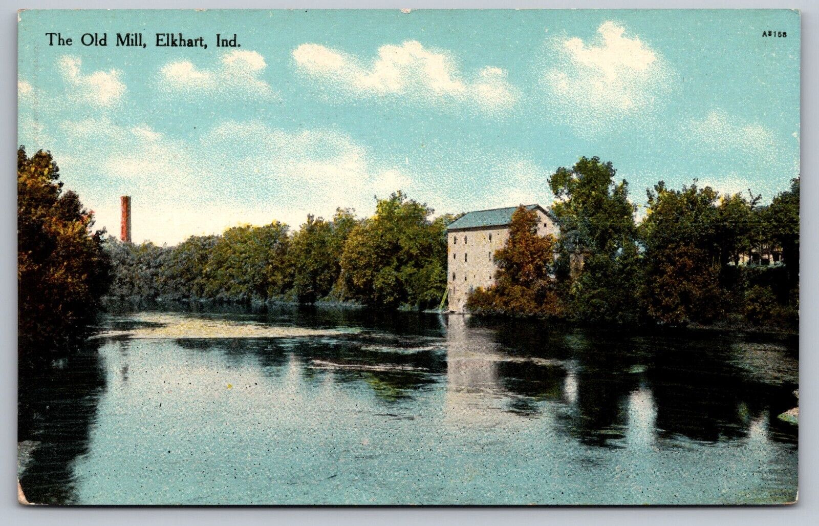 The Old Mill Elkhart Indiana Vintage F. M. Kirby Postcard