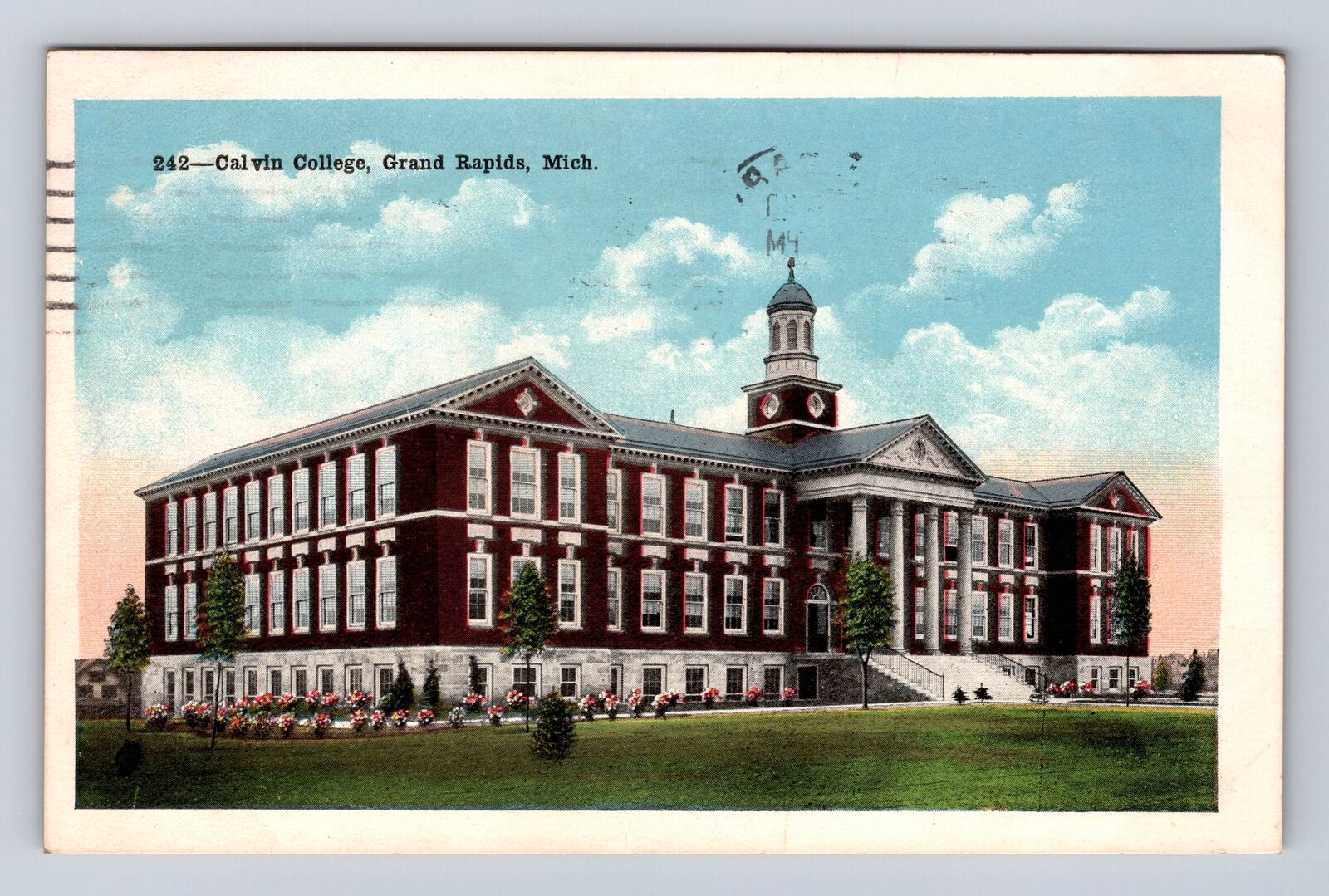 Grand Rapids MI-Michigan, Calvin College, Antique Vintage c1921 Postcard
