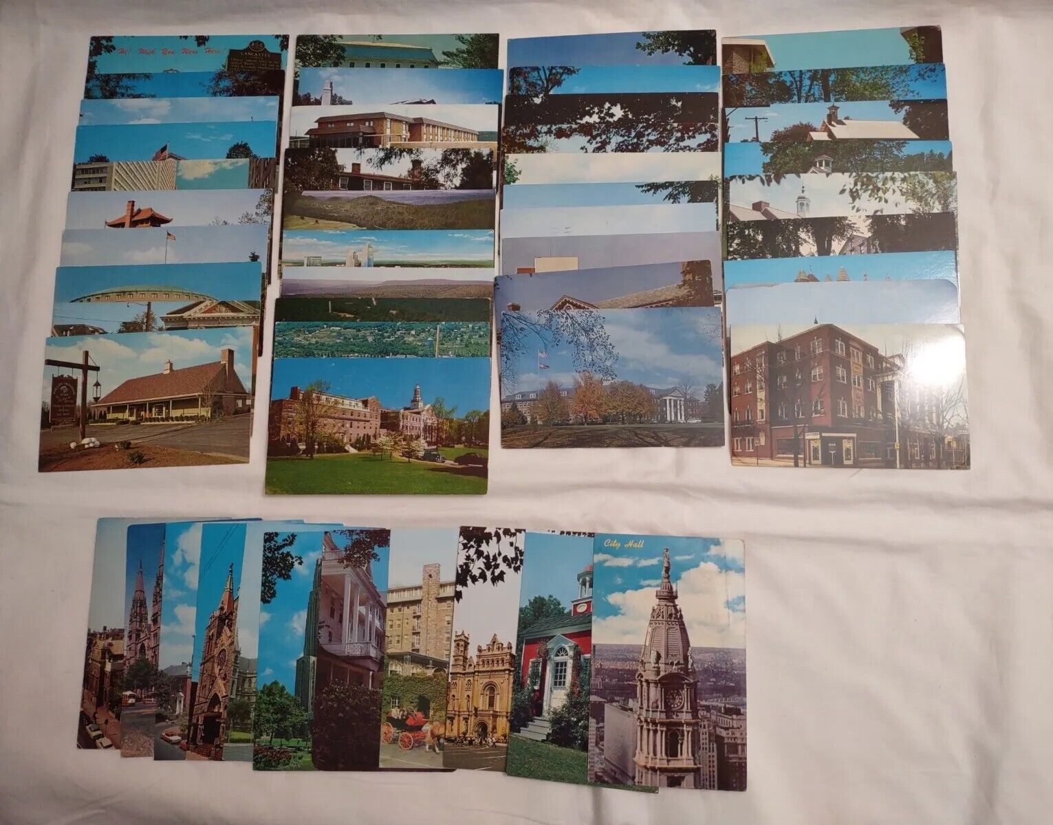 Vintage Lot Of 50 Pennsylvania Scenes Chrome Postcards 