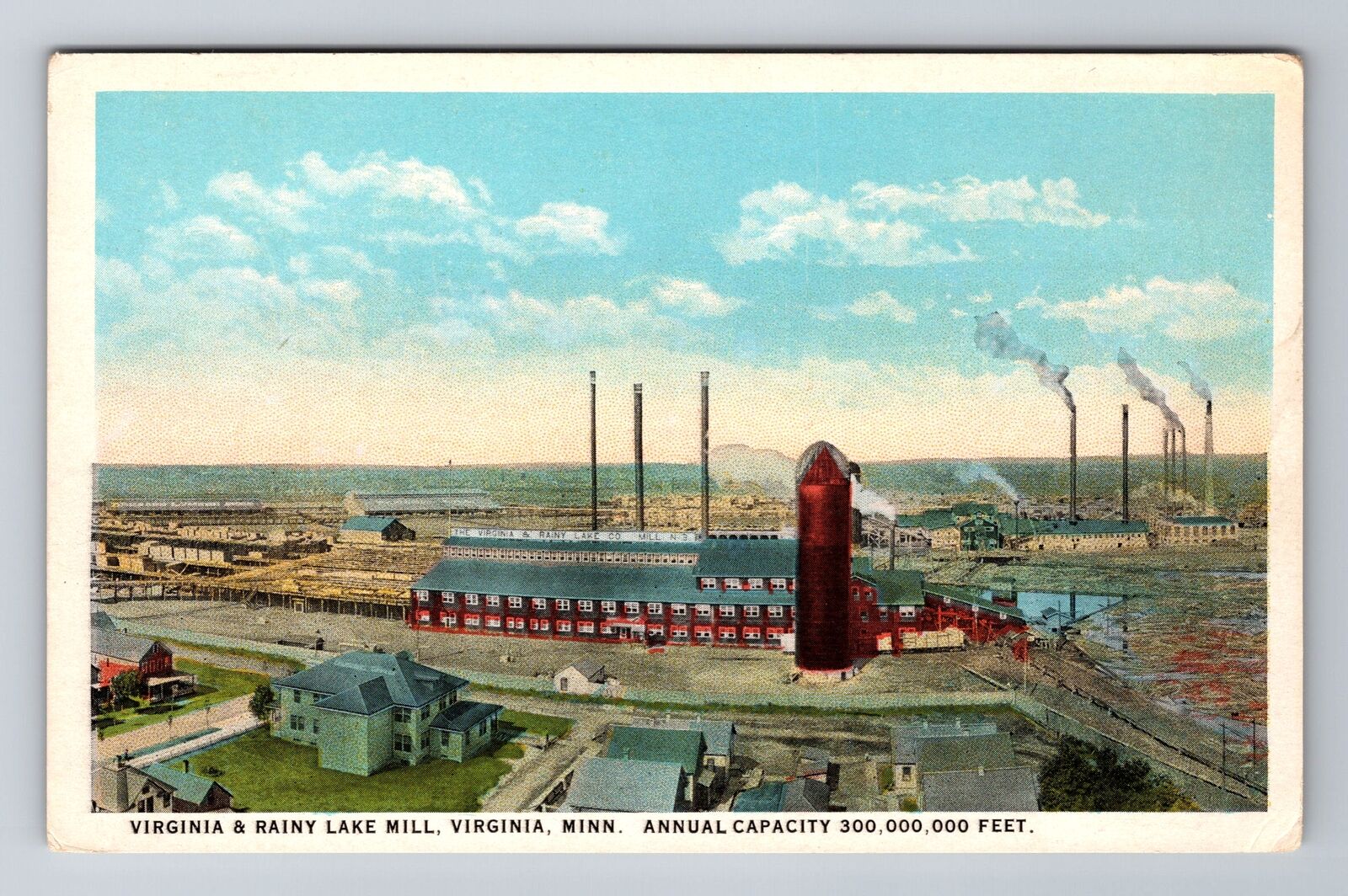 Virginia MN-Minnesota, Virginia & Rainy Lake Mill, Antique, Vintage Postcard