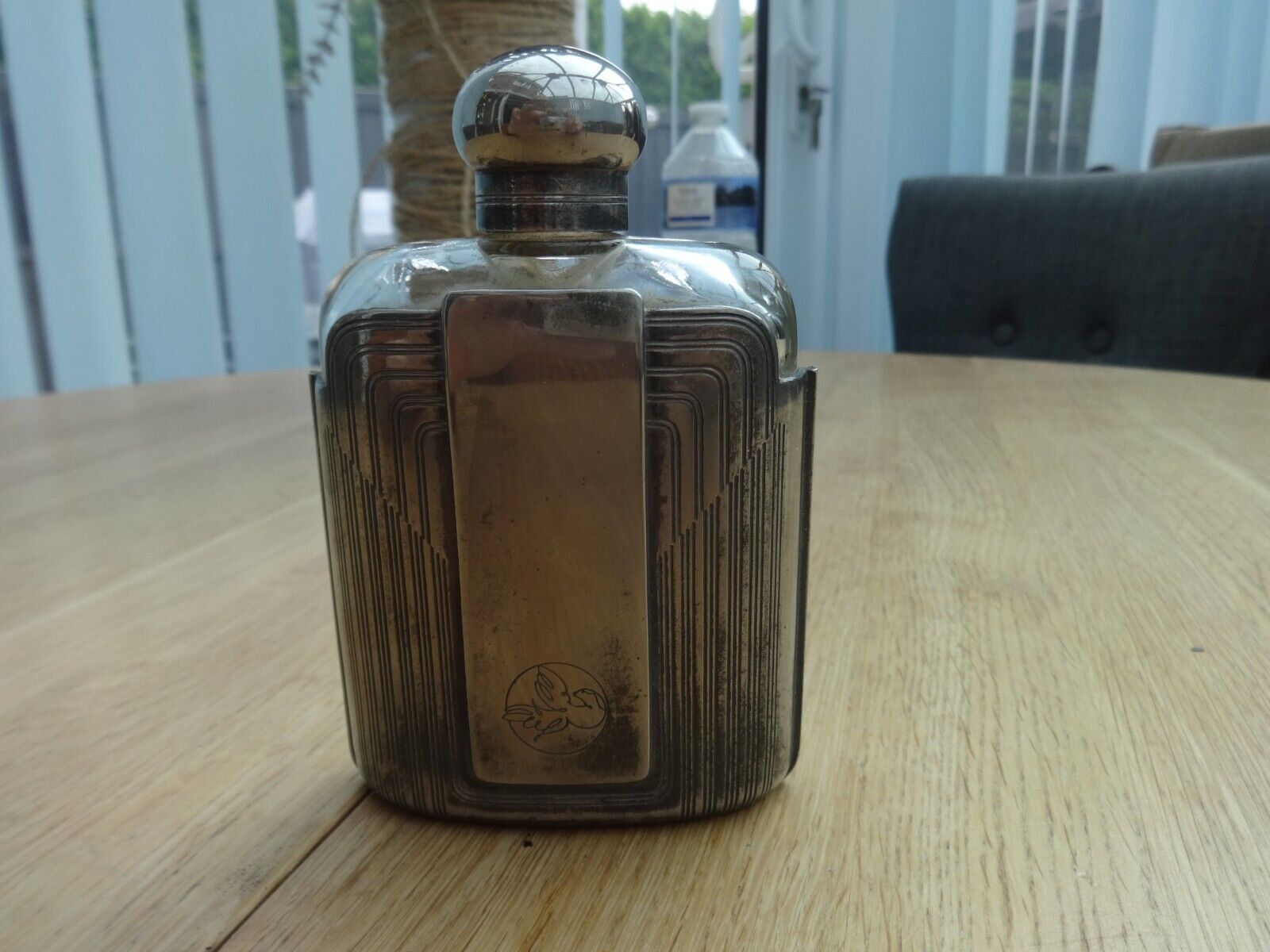 Vintage Cacharel Perfume Bottle With Metal Deco Style Cover