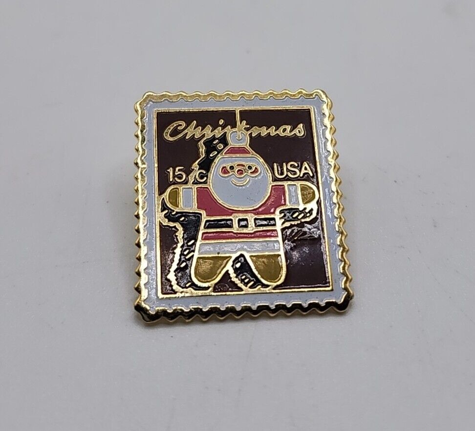 USPS Postage Stamp Pin Christmas 15c USA 1979 Santa with outstretched arms 