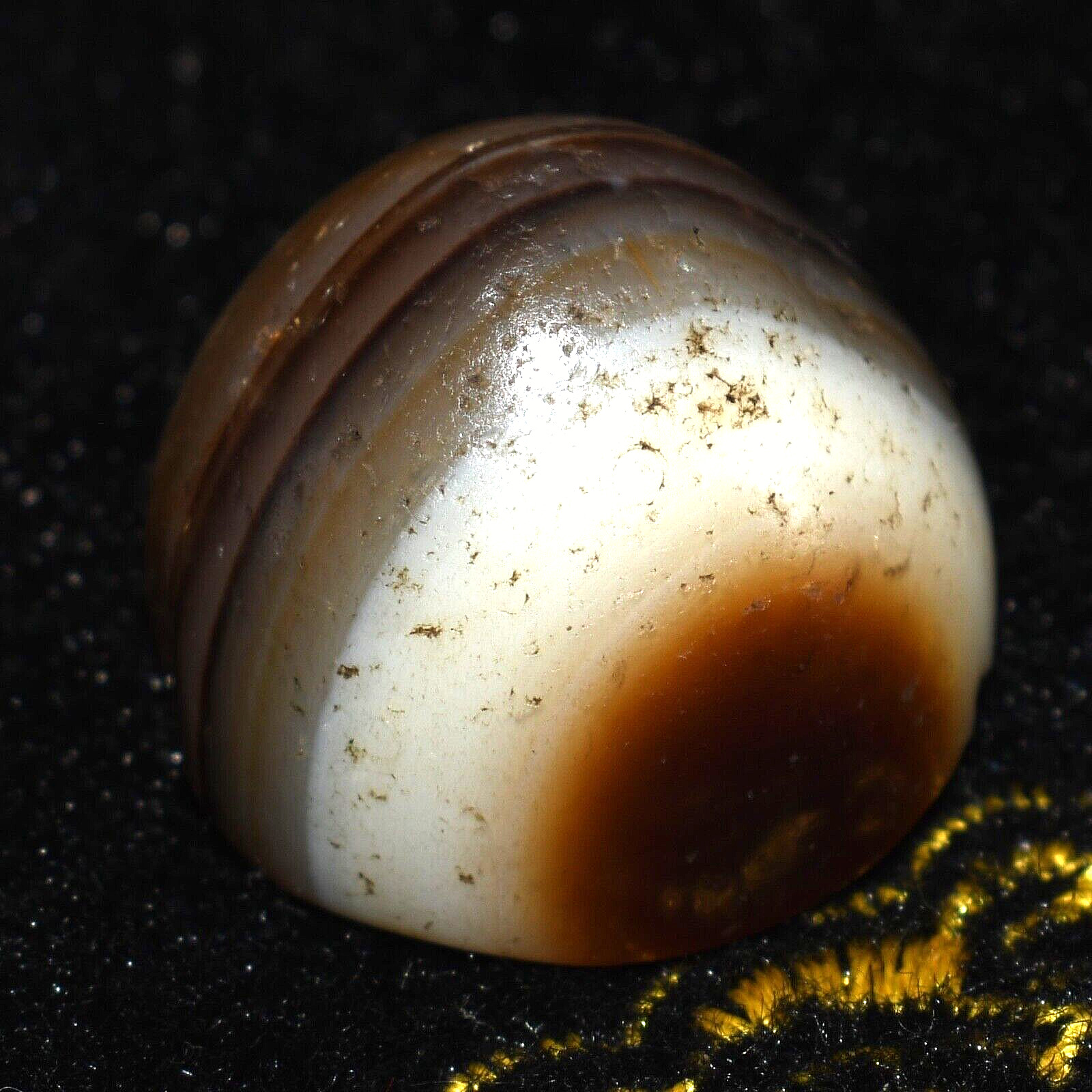 Authentic Large Ancient Banded Agate Stone Dzi Bead in Perfect Condition