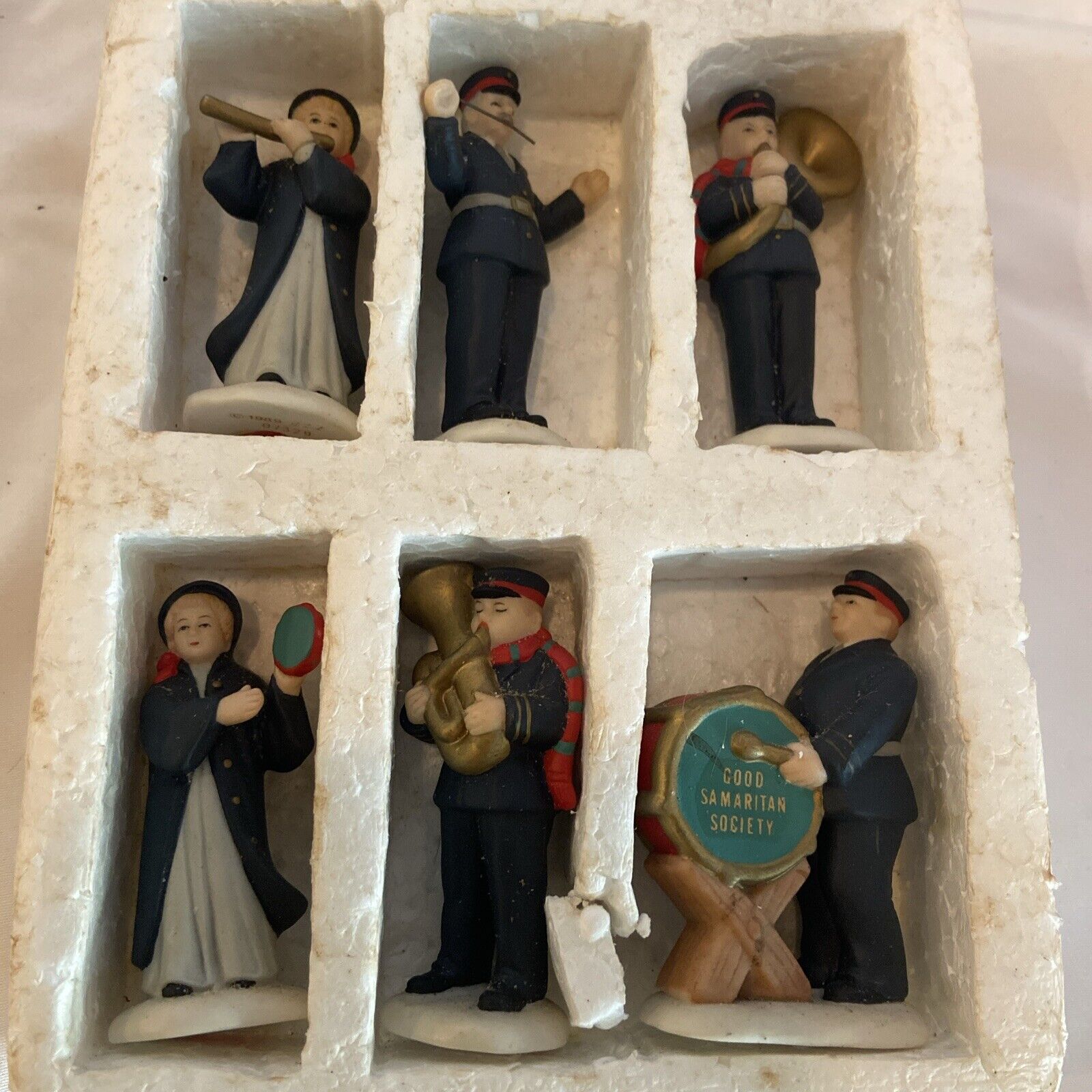 Set of 6 Lefton Colonial Village Good Samaritan Society Band Figurines