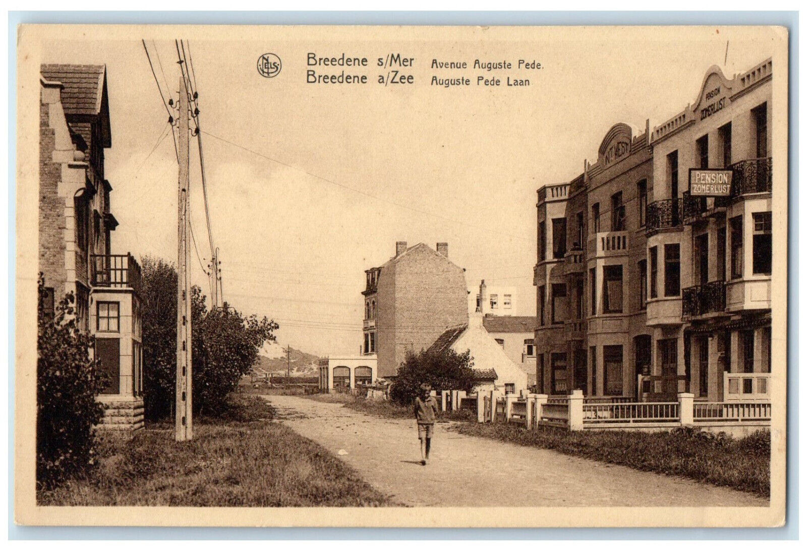 c1920\'s Breedene s/Mer Avenue Auguste Pede Belgium Unposted Antique Postcard