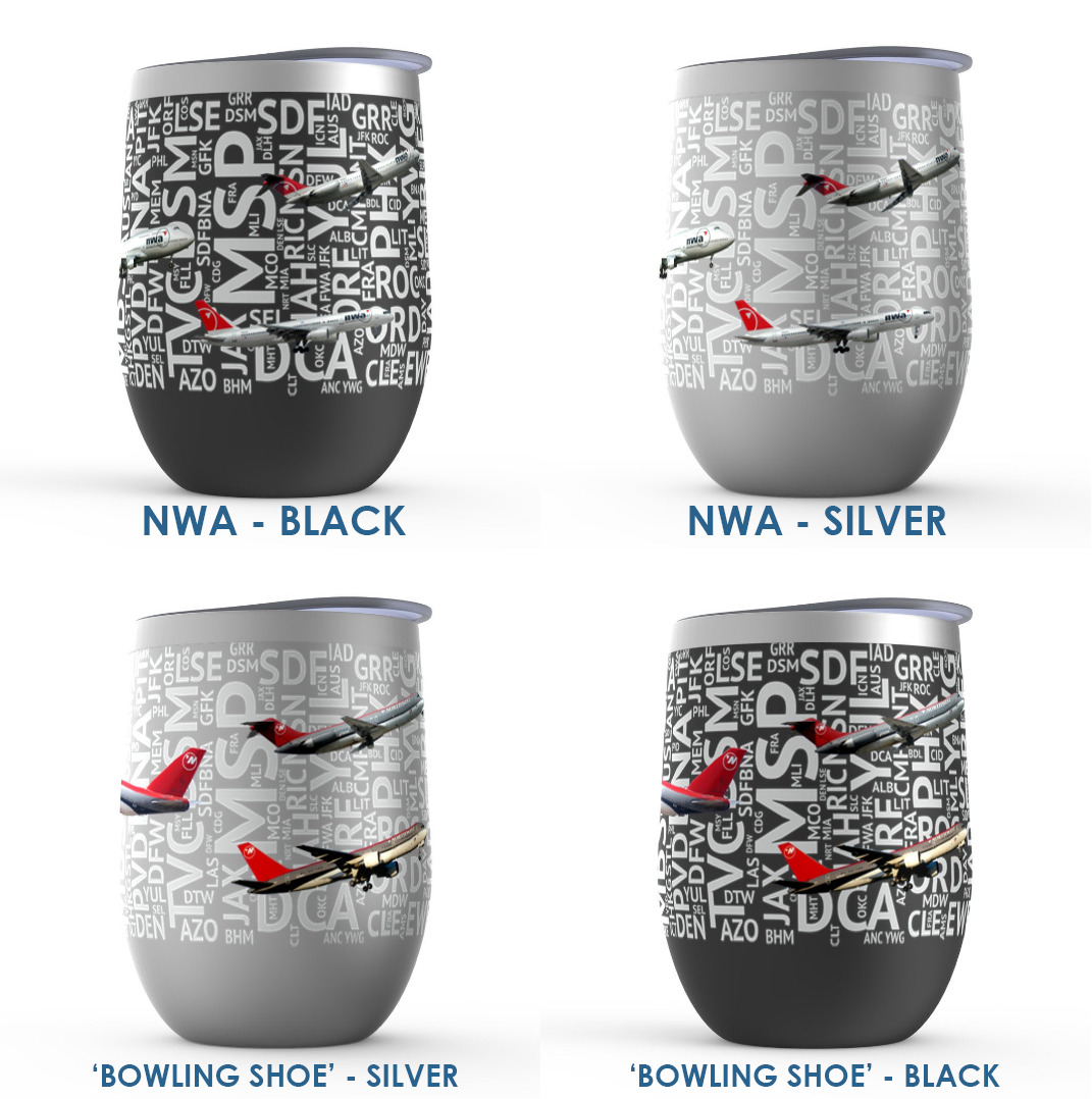 Northwest Airlines Misc. Aircraft - Wine Tumbler (set of 4)