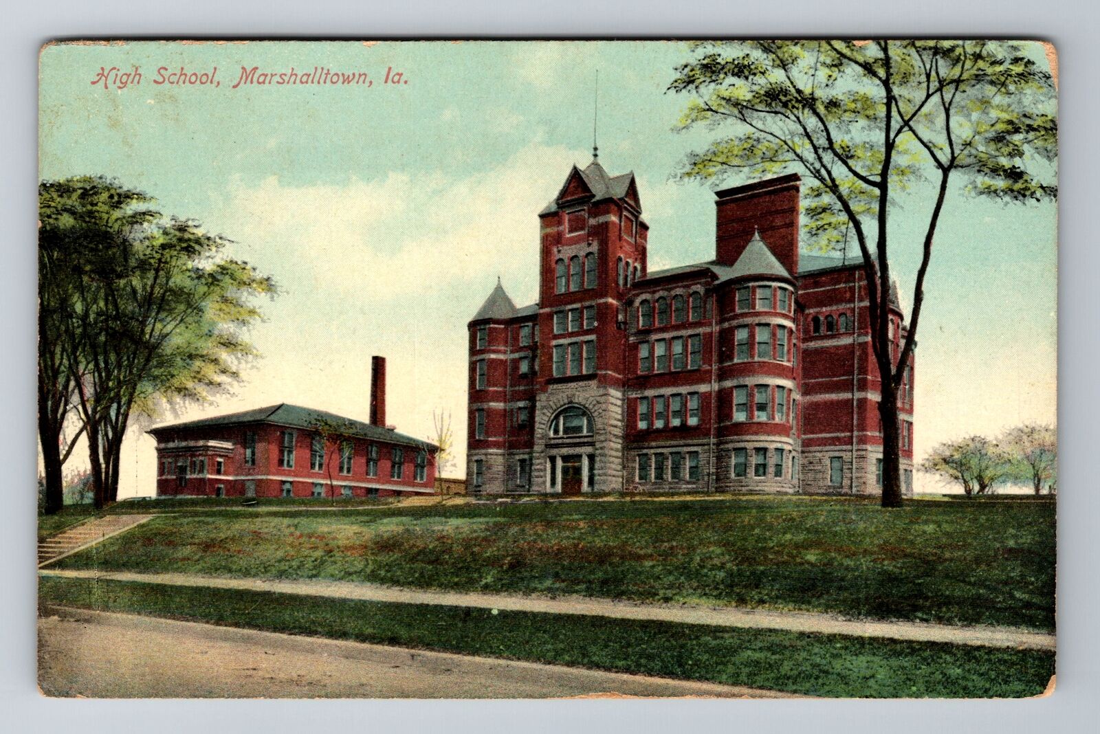 Marshalltown IA-Iowa, High School, Antique, Vintage Souvenir Postcard