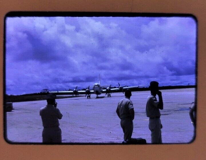 Boeing Stratofreighter KC-97-L Aircraft Soldiers 1960s 3M 35mm Photo Slide