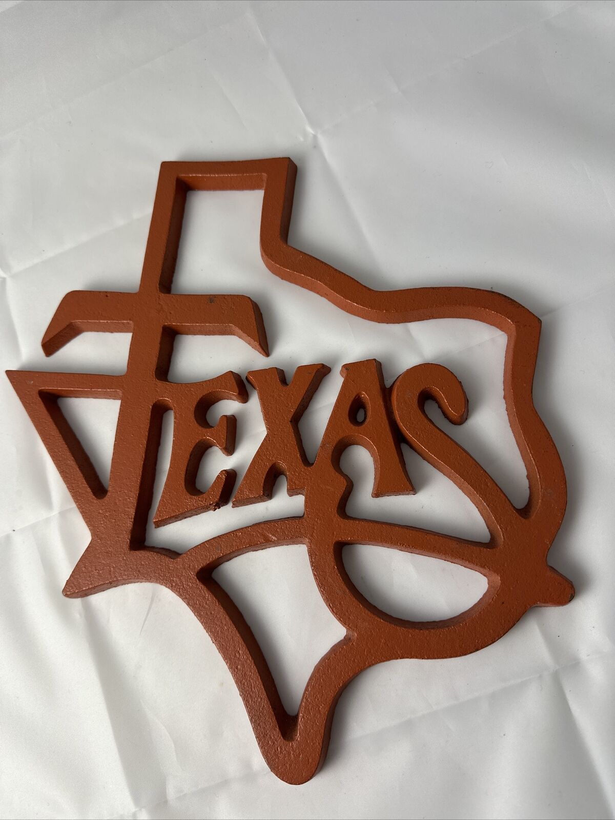 Vintage Cast iron Texas wall plaque kitchen trivet rusty rustic look