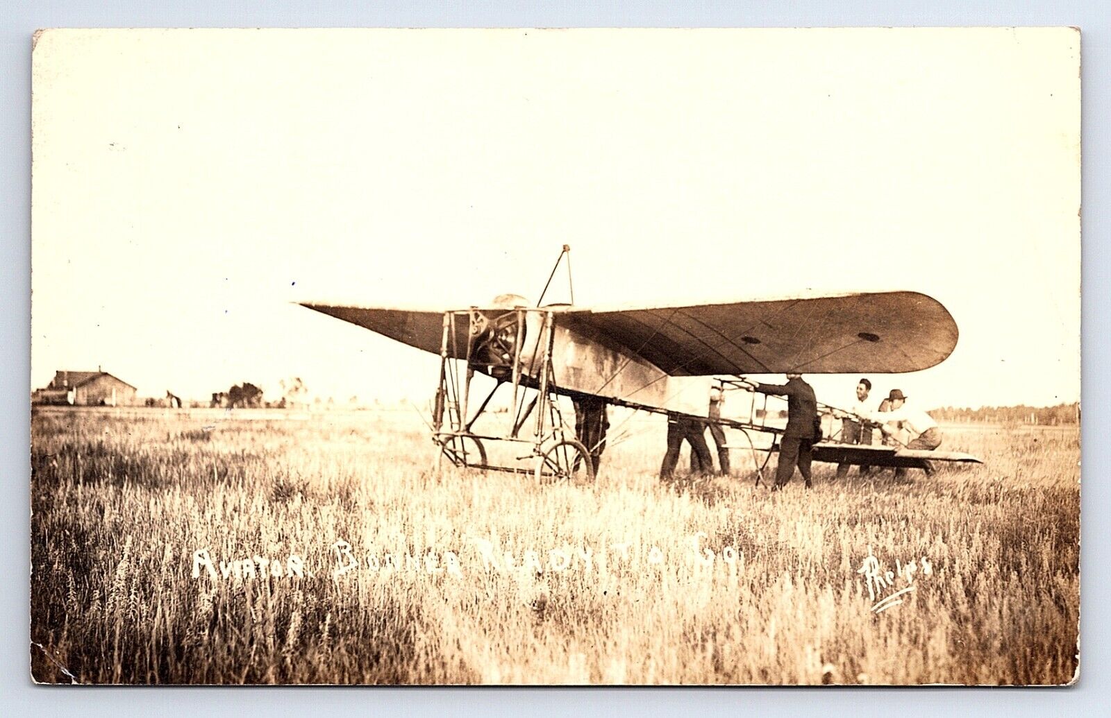 Postcard RPPC Aviator Bonner Ready to Go Phelps Photo p.1912 East Willison NY