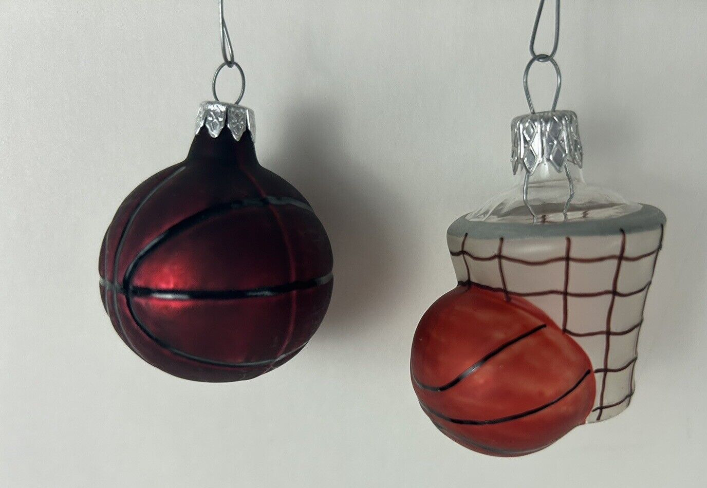 ❤️ 2 VTG Sports Glass Ornaments 2\