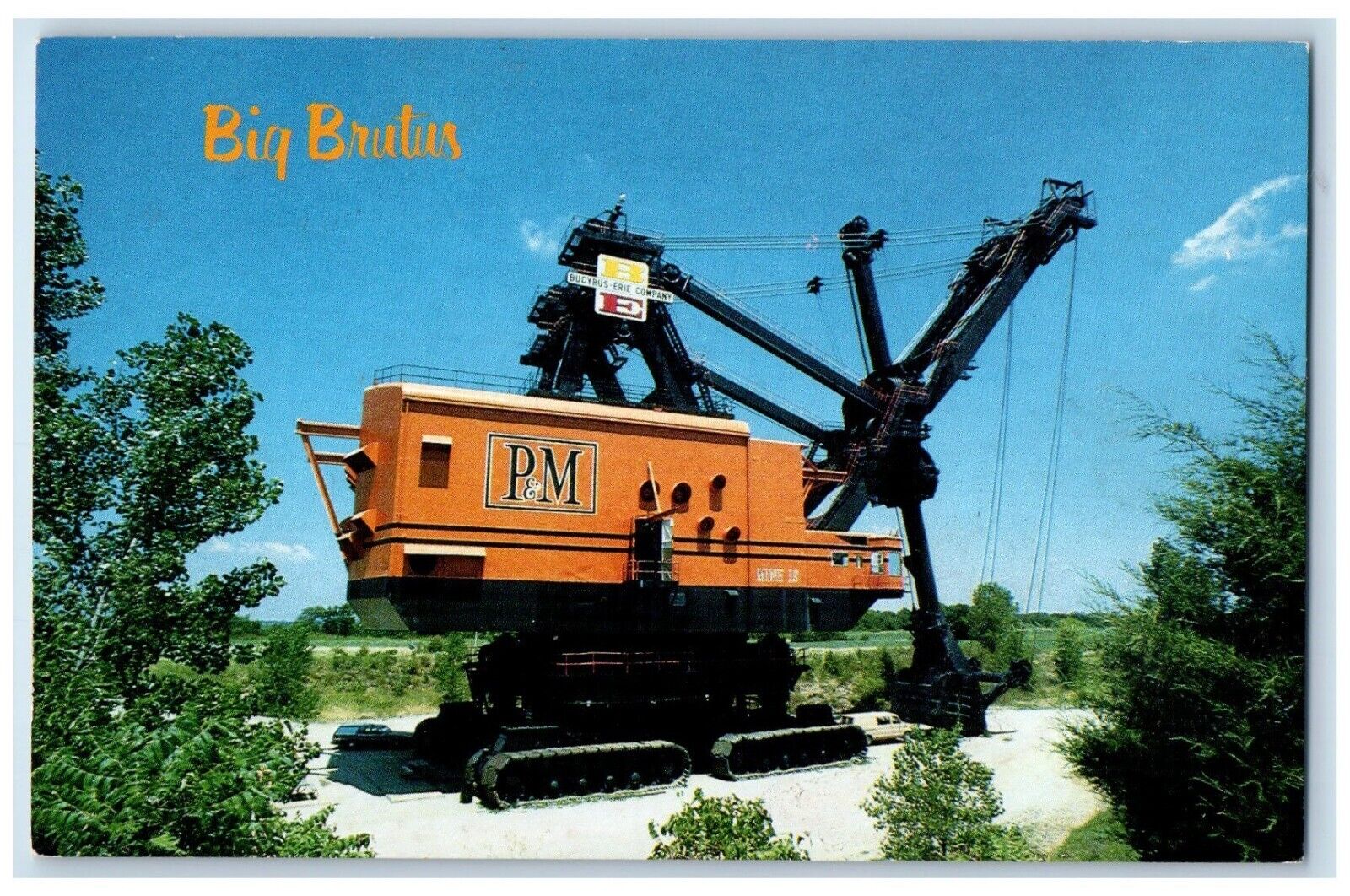 c1960 Big Brutus Equipment Tin Main Land West Mineral Machine Kansas KS Postcard