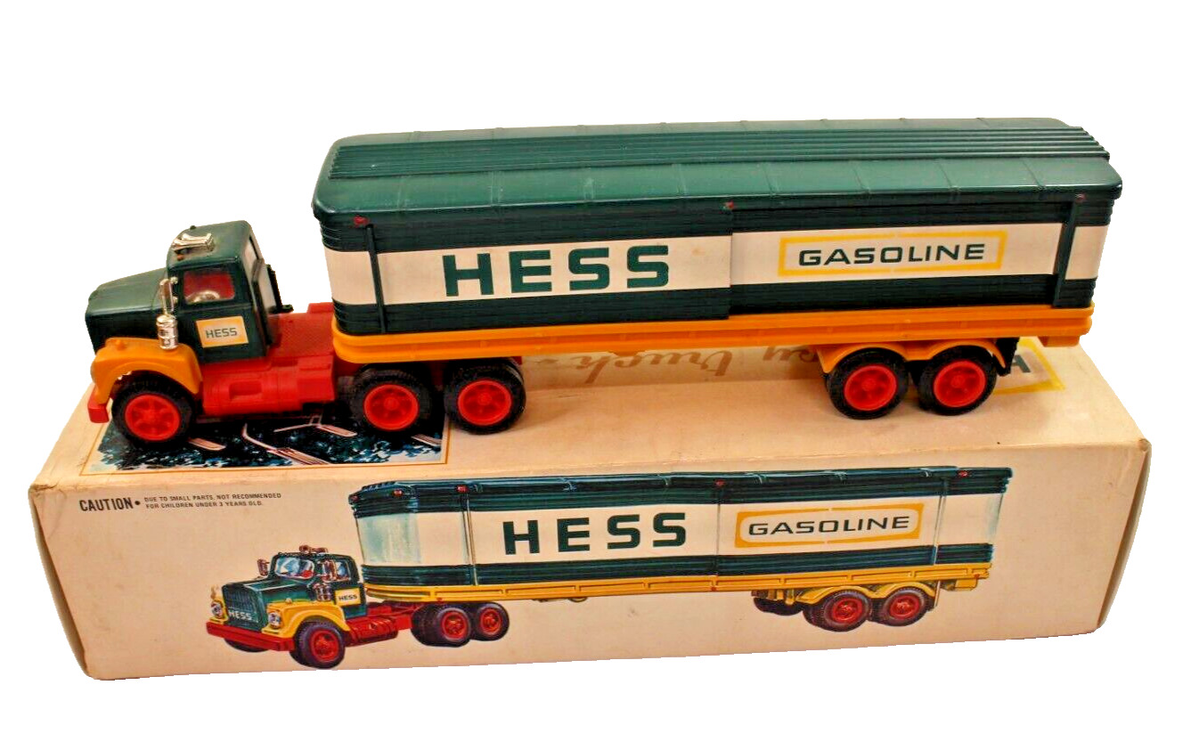 Hess Toy Truck Hess Gasoline Tractor and Trailer in box 1975