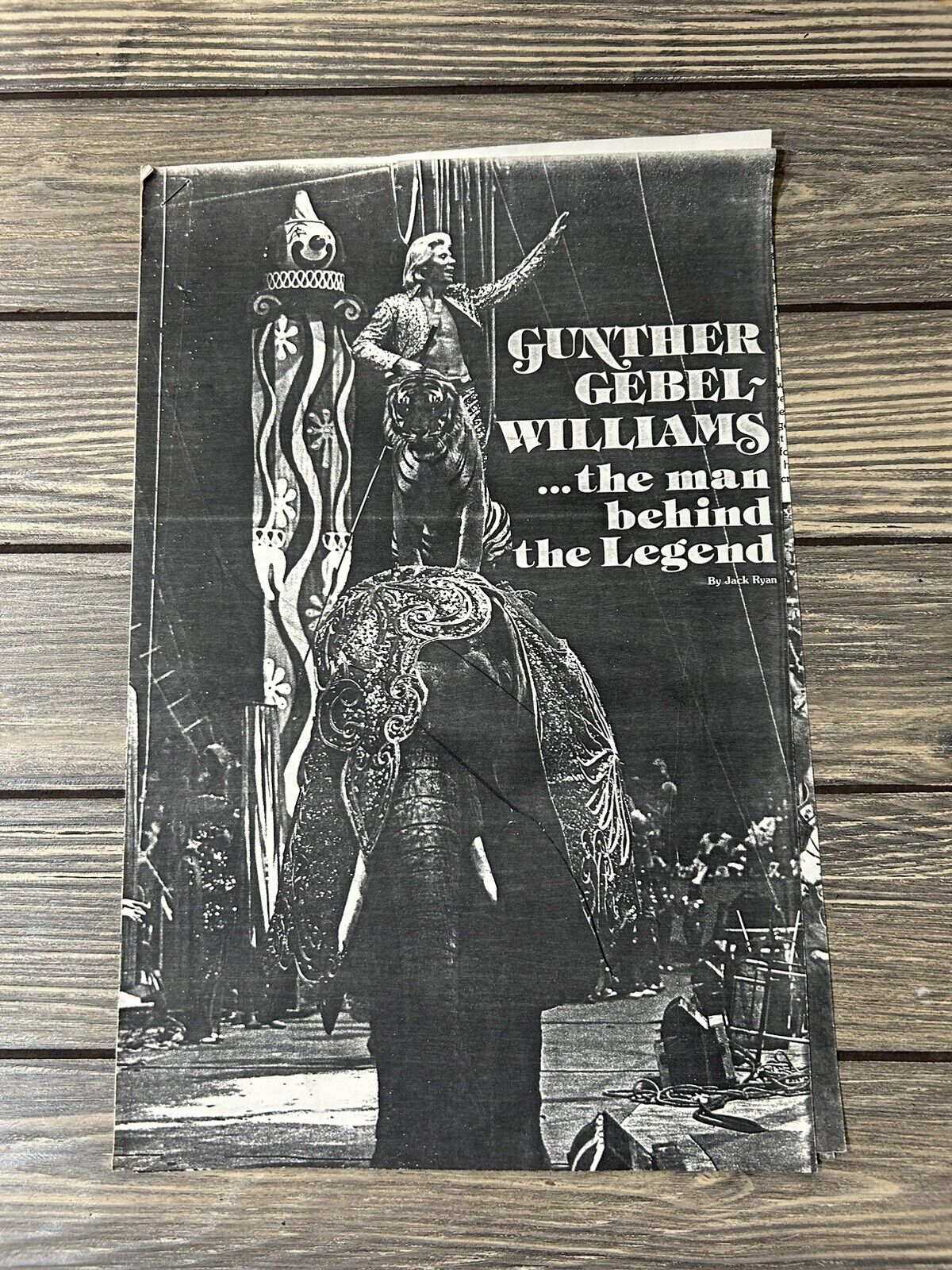 Vintage Gunther Gebel Williams the Man Behind the Legend By Jack Ryan Paper