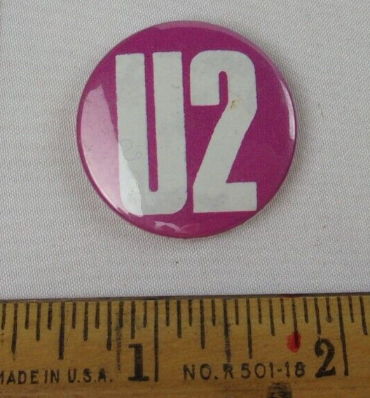 U2 1980s vintage pinback button VINTAGE Bono