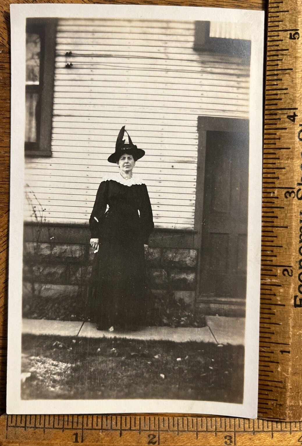 RPPC Woman in Witch/Halloween Costume - No Comps, OOAK, 3.25
