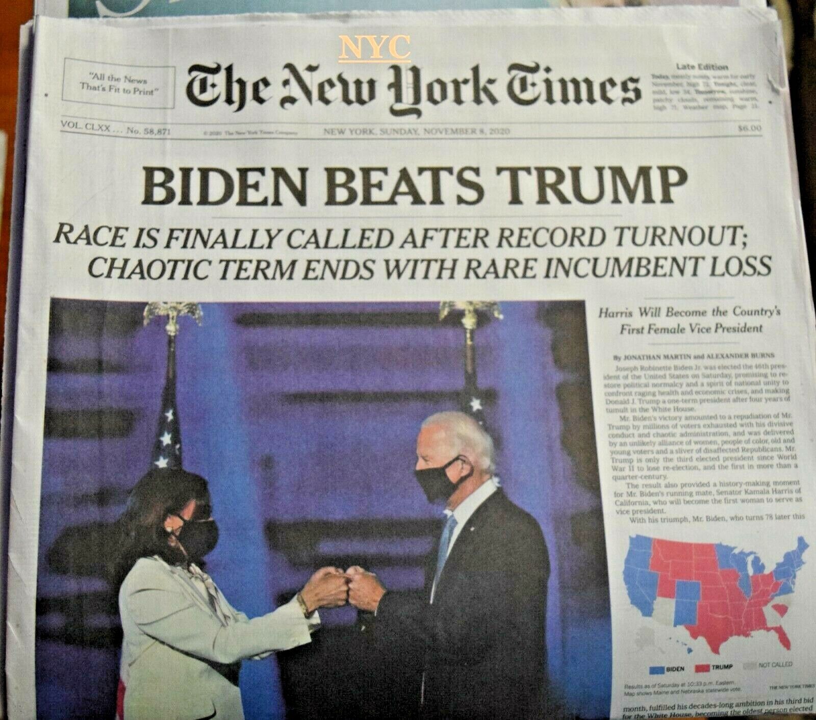 Joe Biden Kamala Harris Win Elections History The New York Times November 11 20