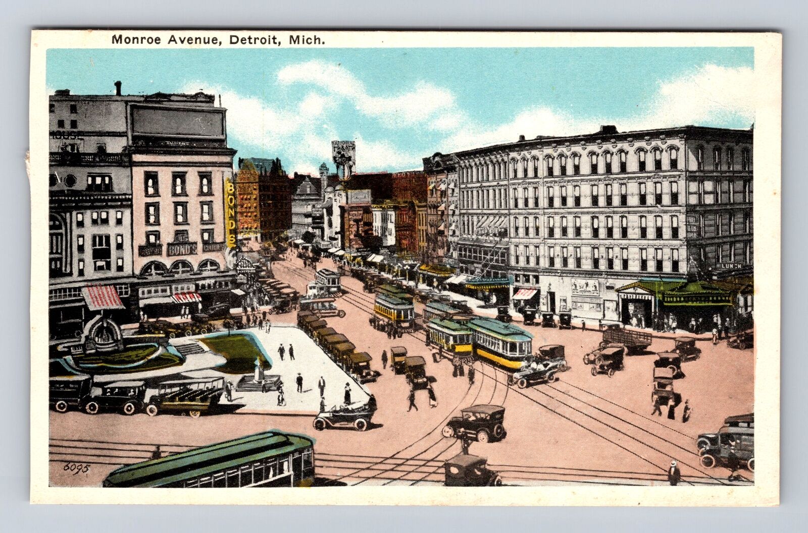 Detroit MI- Michigan, Monroe Avenue, Advertisement, Antique, Vintage Postcard