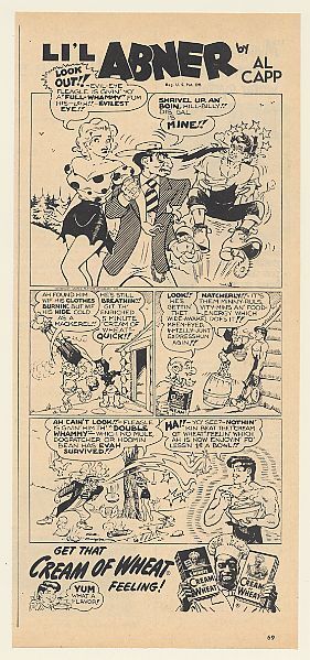 1951 Li\'l Abner Capp Evil-Eye Fleagle Cream of Wheat Ad
