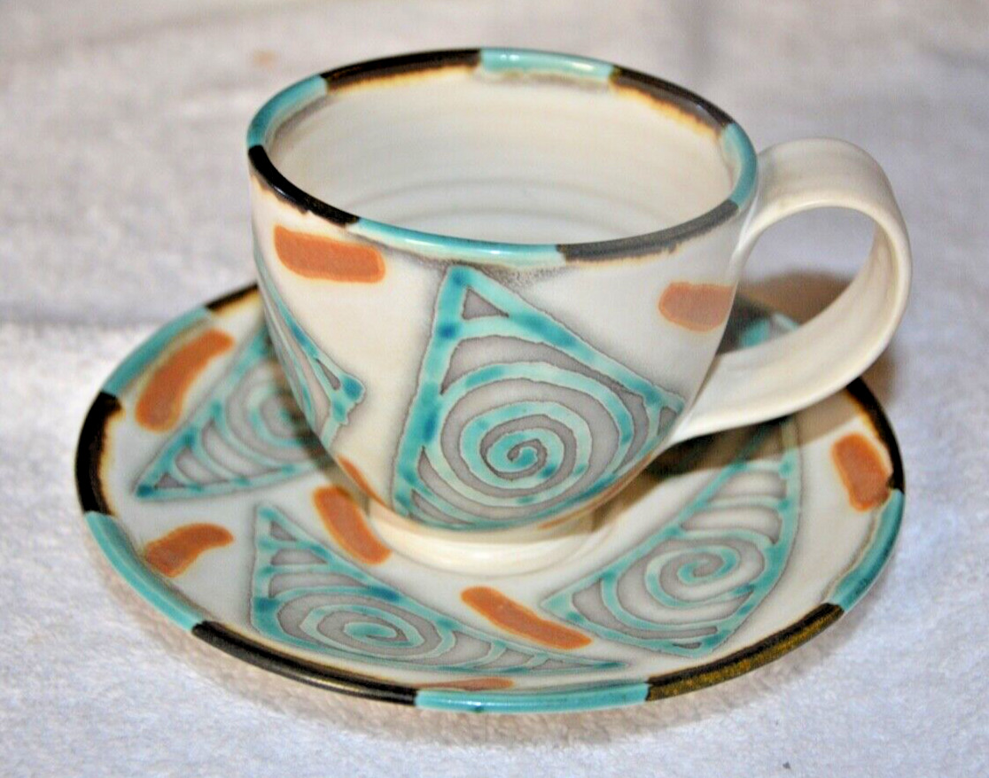 Vtg Anne Smith - Art Studio Coffee/Tea  Cup and Saucer  #4