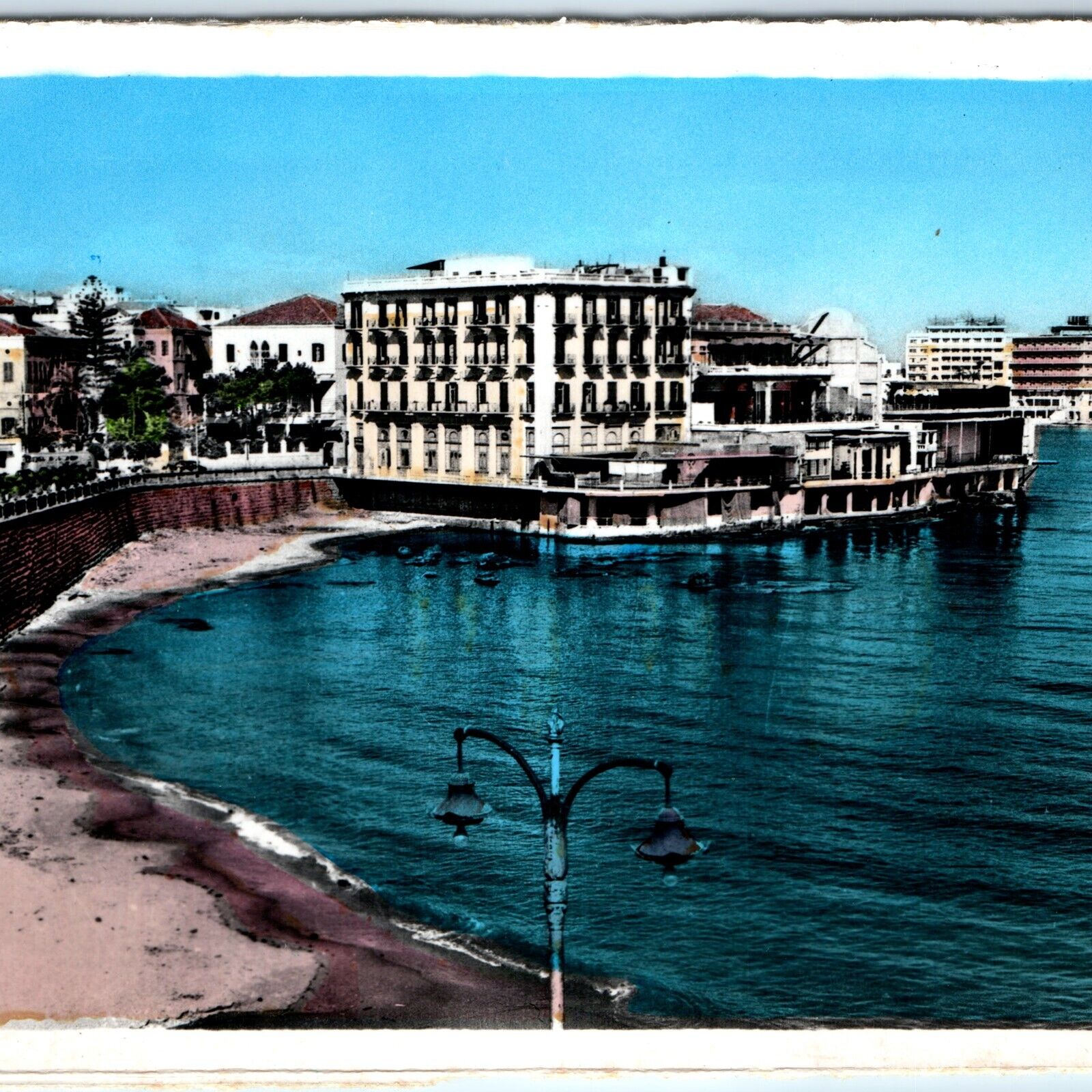 c1950s Beirut, Lebanon RPPC French Avenue Hand Colored Real Photo 4x6 Edriss M3