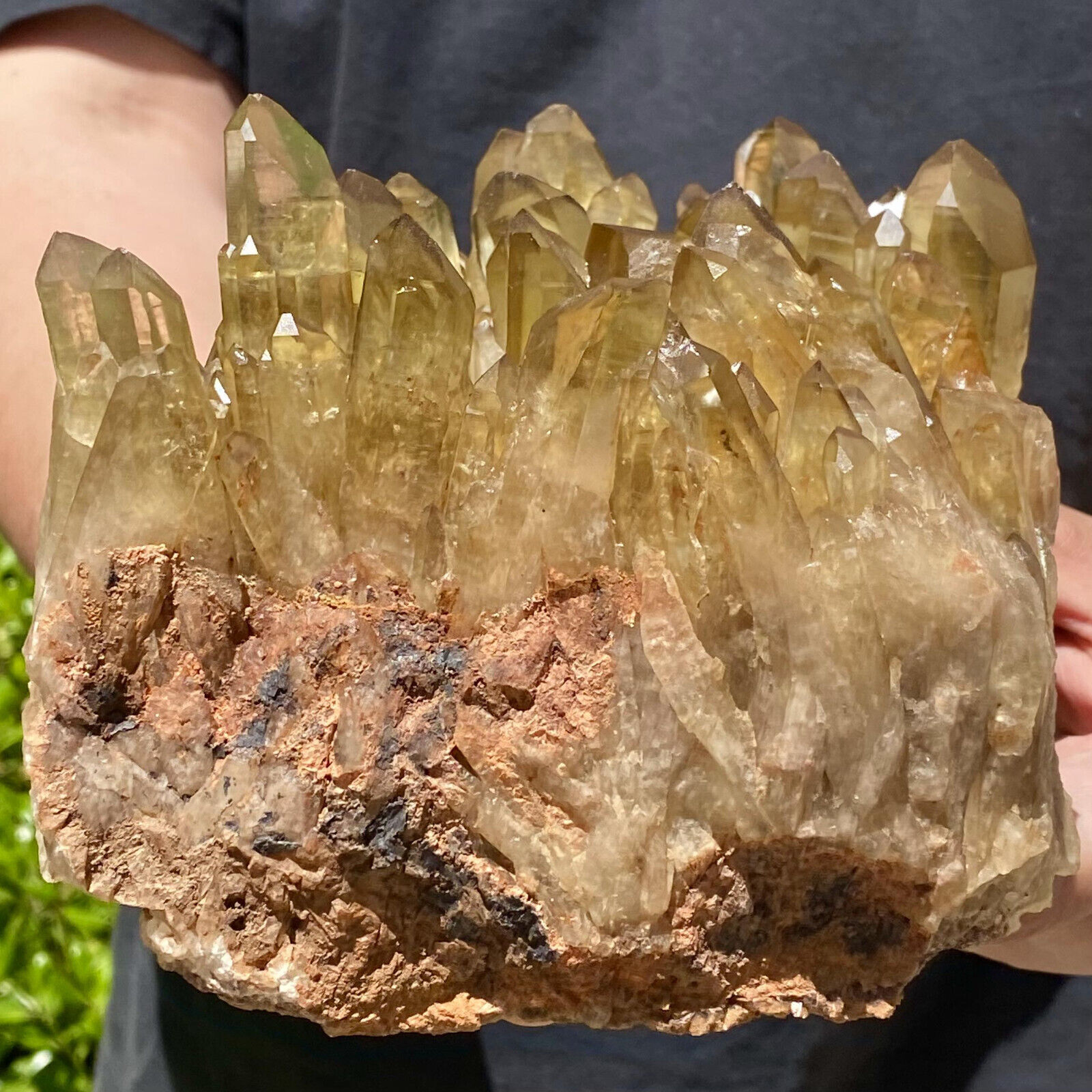 6.75LB Transparent, natural and beautiful YELLOW quartz crystal cluster