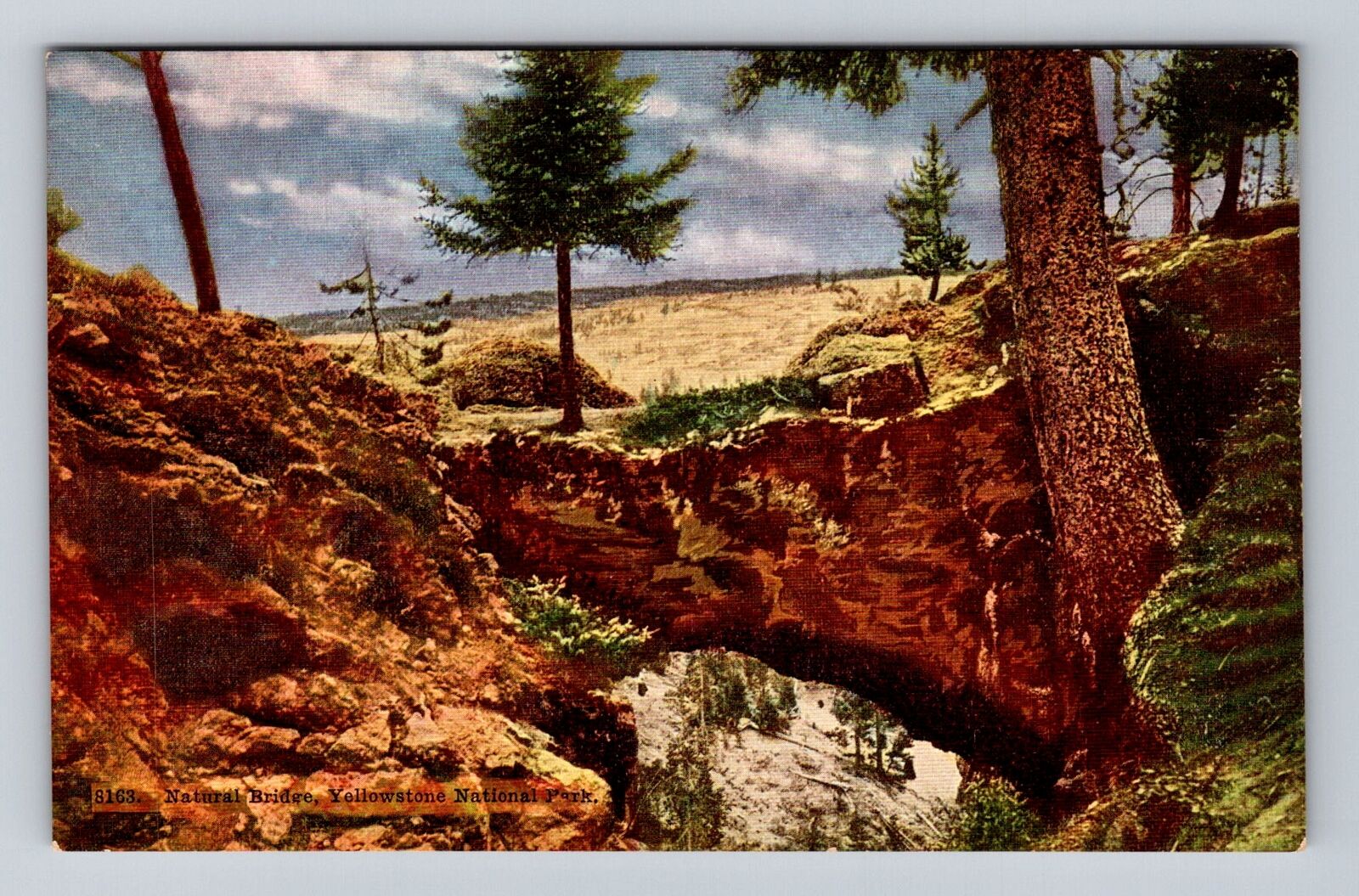 Yellowstone National Park, Natural Bridge, Series #8163 Vintage Postcard