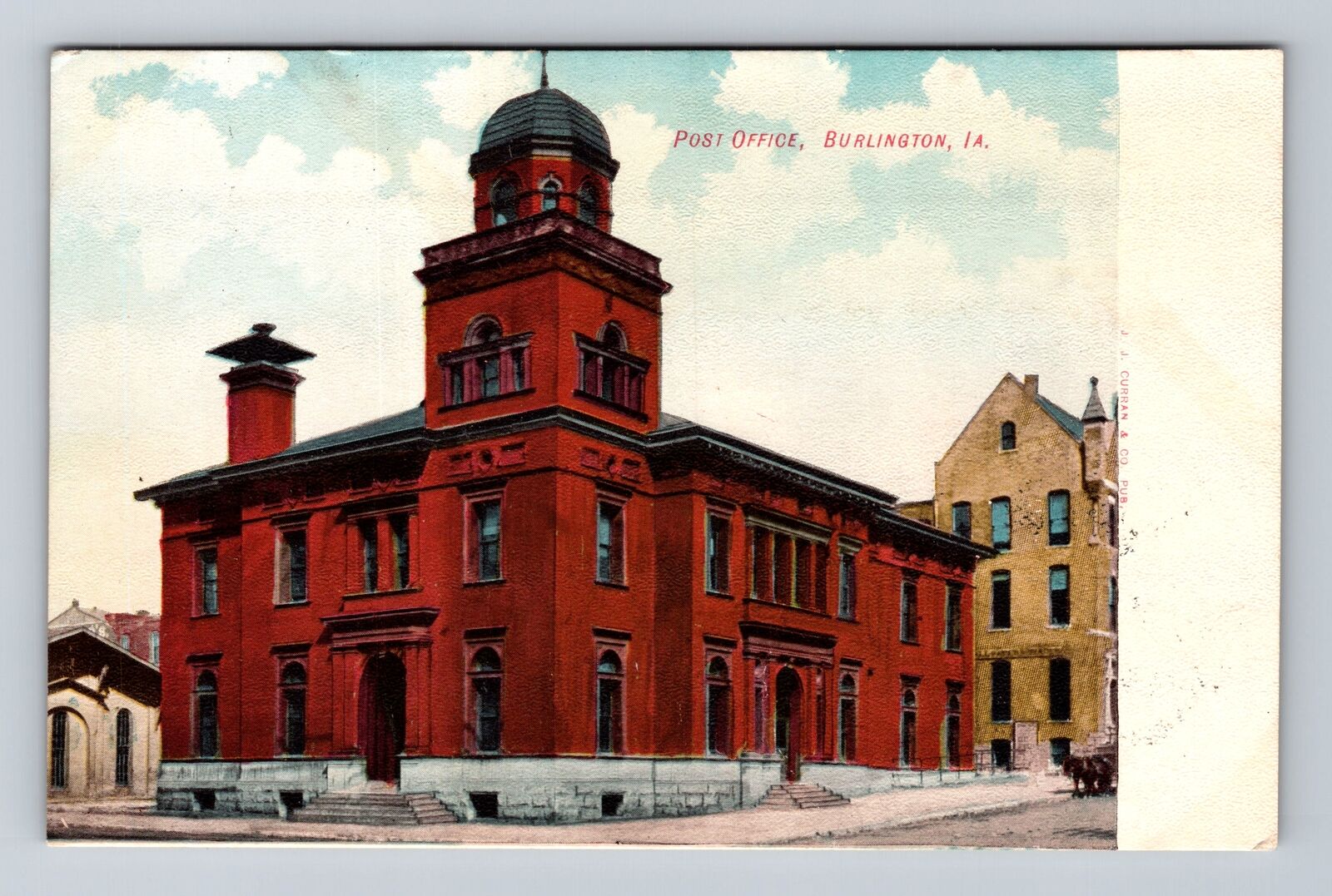 Burlington IA-Iowa, United States Post Office, Antique Vintage Postcard