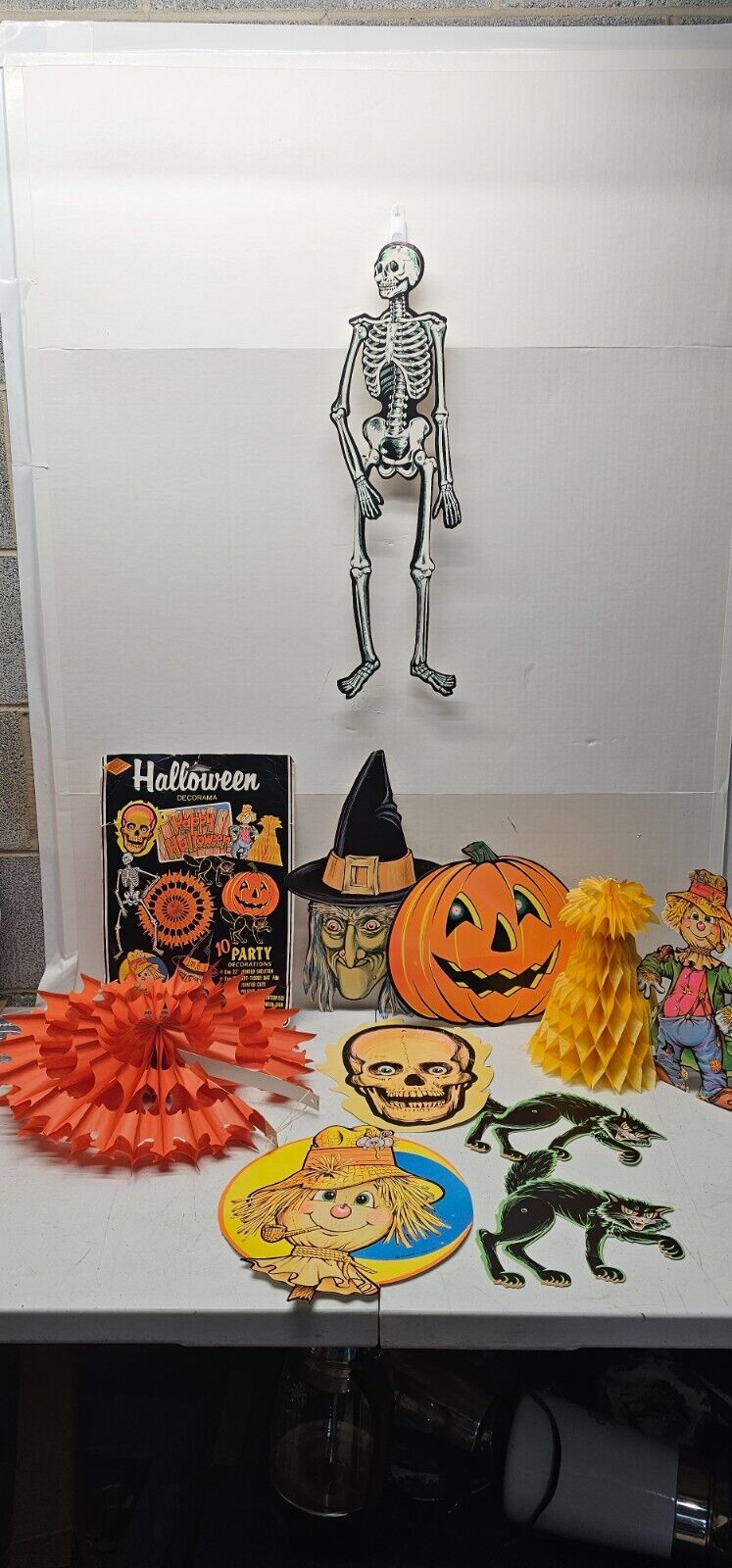 Beistle Halloween Decorama Vintage 1979 Die Cut Complete Set 10 Pieces USED