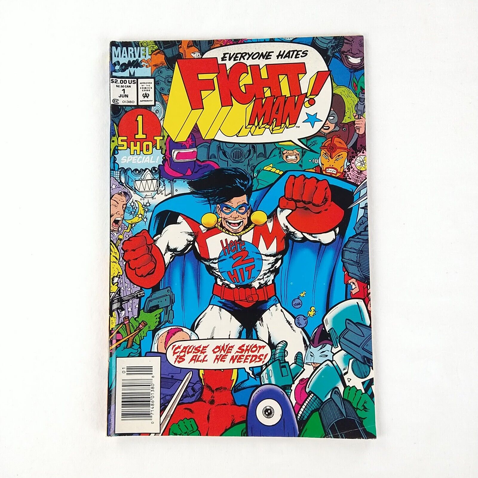 Everyone Hates Fight Man #1 Low Print Newsstand (1993 Marvel Comics)