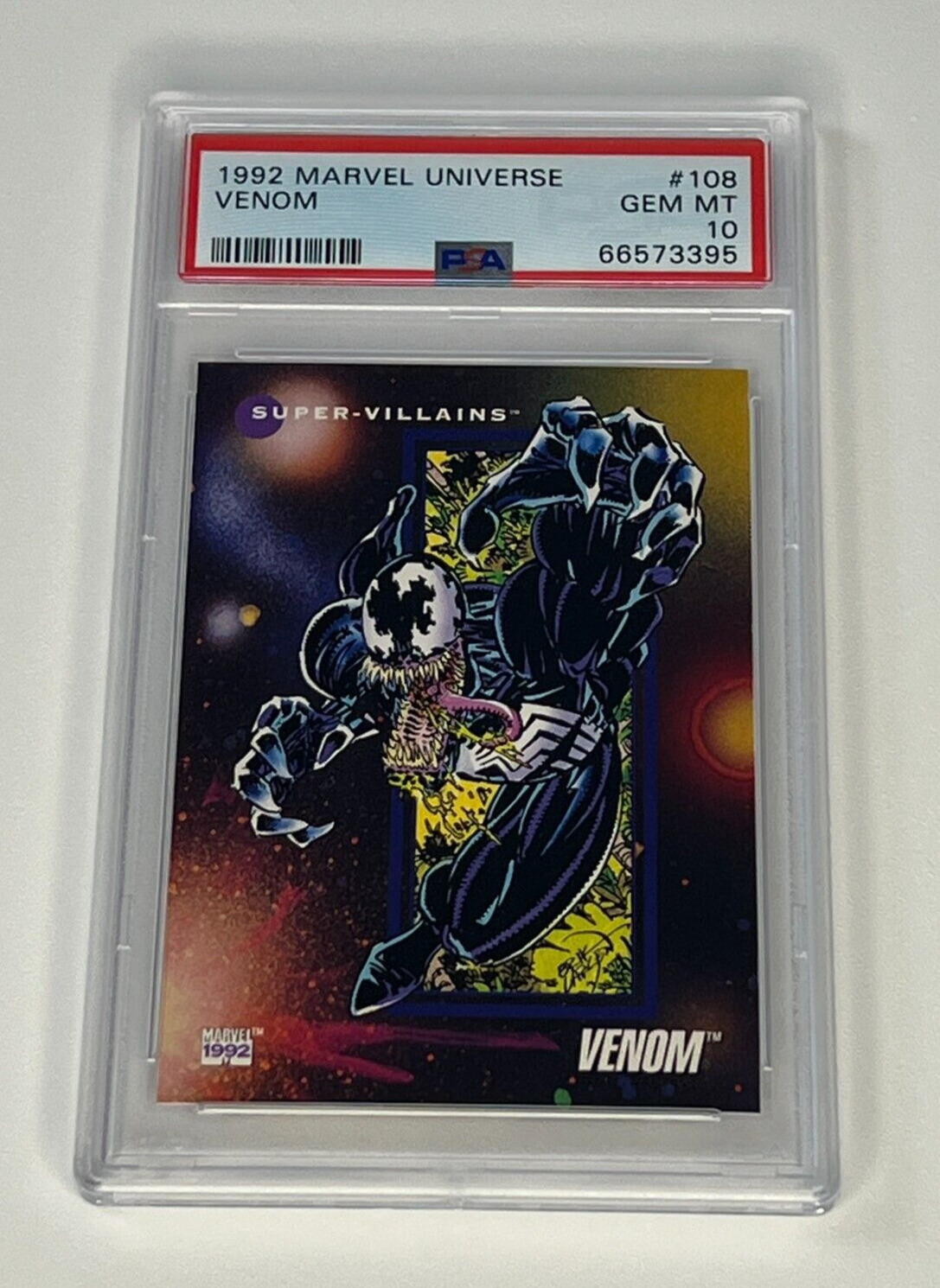 1992 Marvel Universe Venom card #108 PSA 10 Gem Mint Impel Marvel VENOM