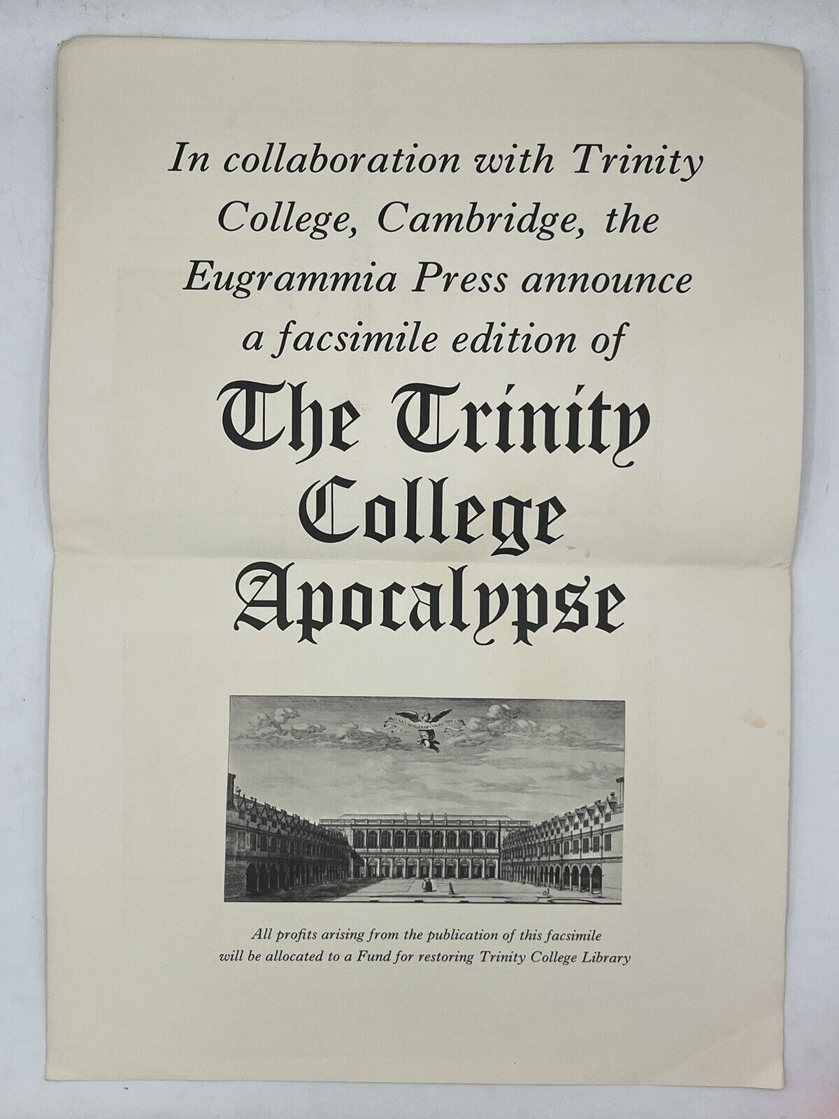 The Trinity College Apocalypse Cambridge Facsimile 1964 Advertisement Ad Vintage