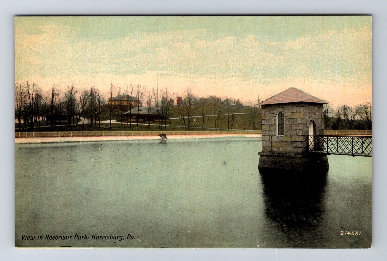 Harrisburg PA-Pennsylvania, View In Reservoir Park, Antique, Vintage Postcard
