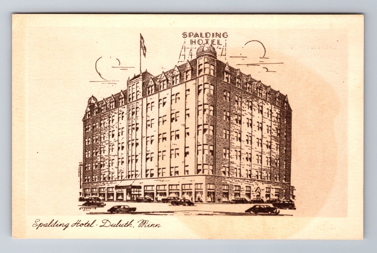 Duluth MN-Minnesota, Hotel Spalding, Advertising, Antique, Vintage Postcard
