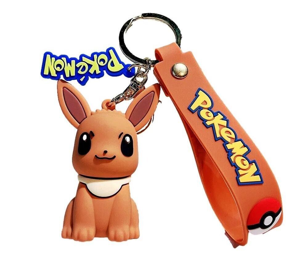 Pokemon Eevee Themed Silicone 3D Charm Keychain Keyring
