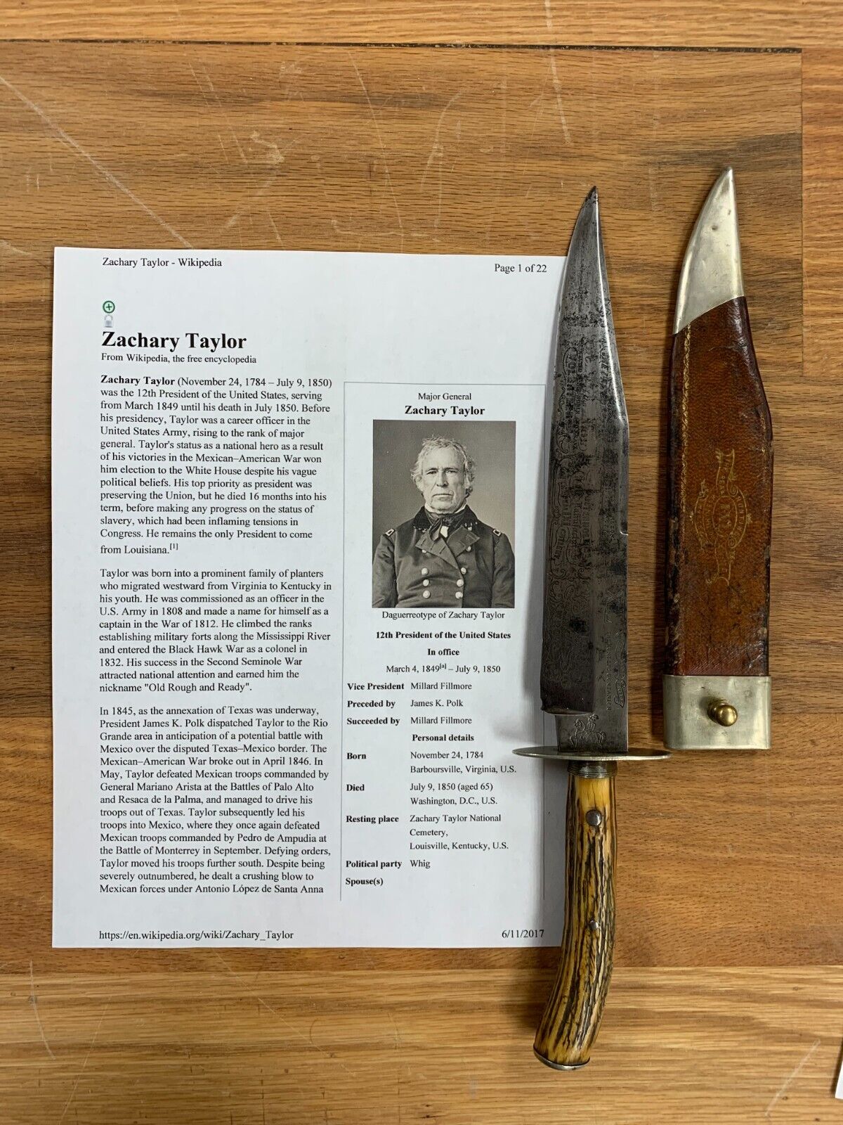 Rare circa 1848-1847 Bowie Knife, Mexican War, Civil War.