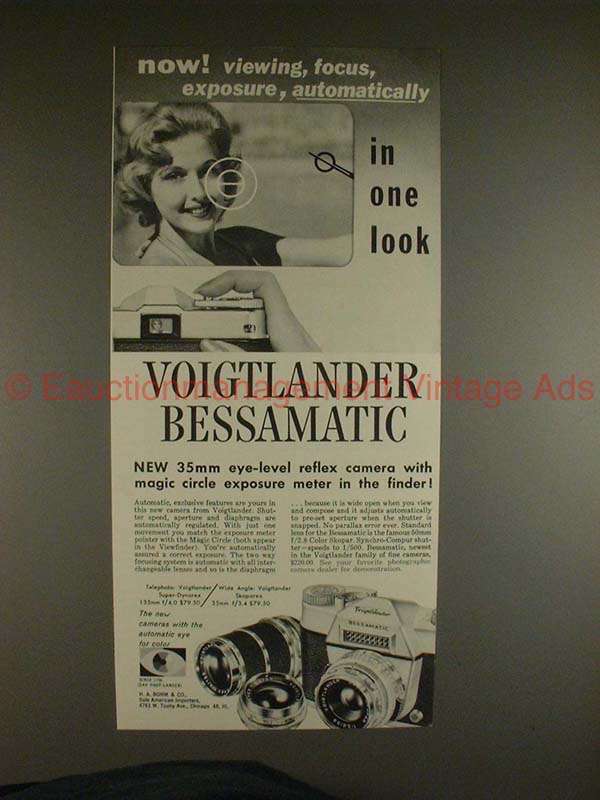 1959 Voigtlander Bessamatic Camera Ad - Automatically